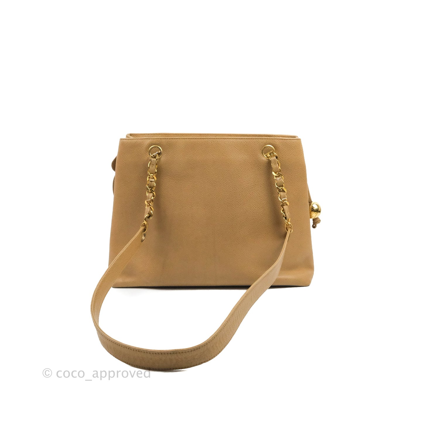 Chanel Vintage Tote Beige Caviar 24K Gold Hardware