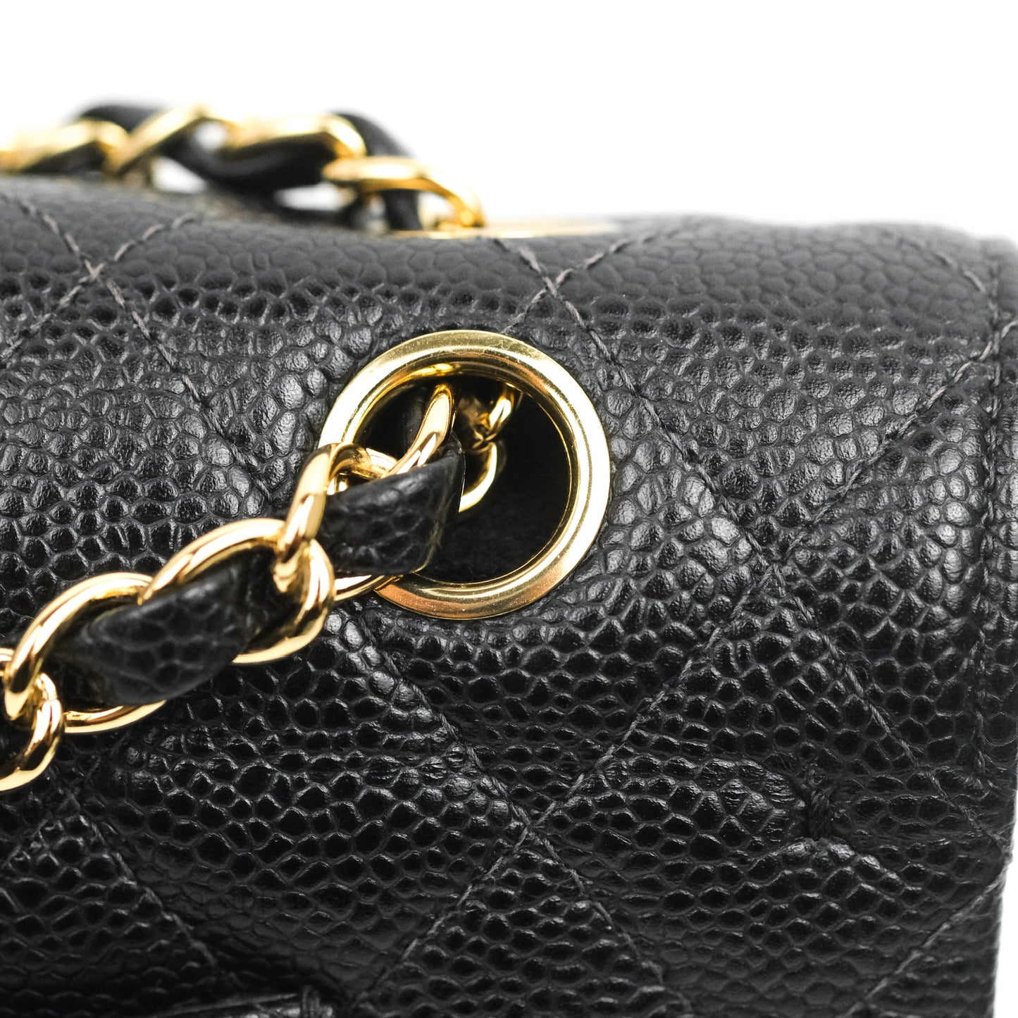 Chanel Classic M/L Medium Flap Quilted Black Caviar 24K Gold Hardware