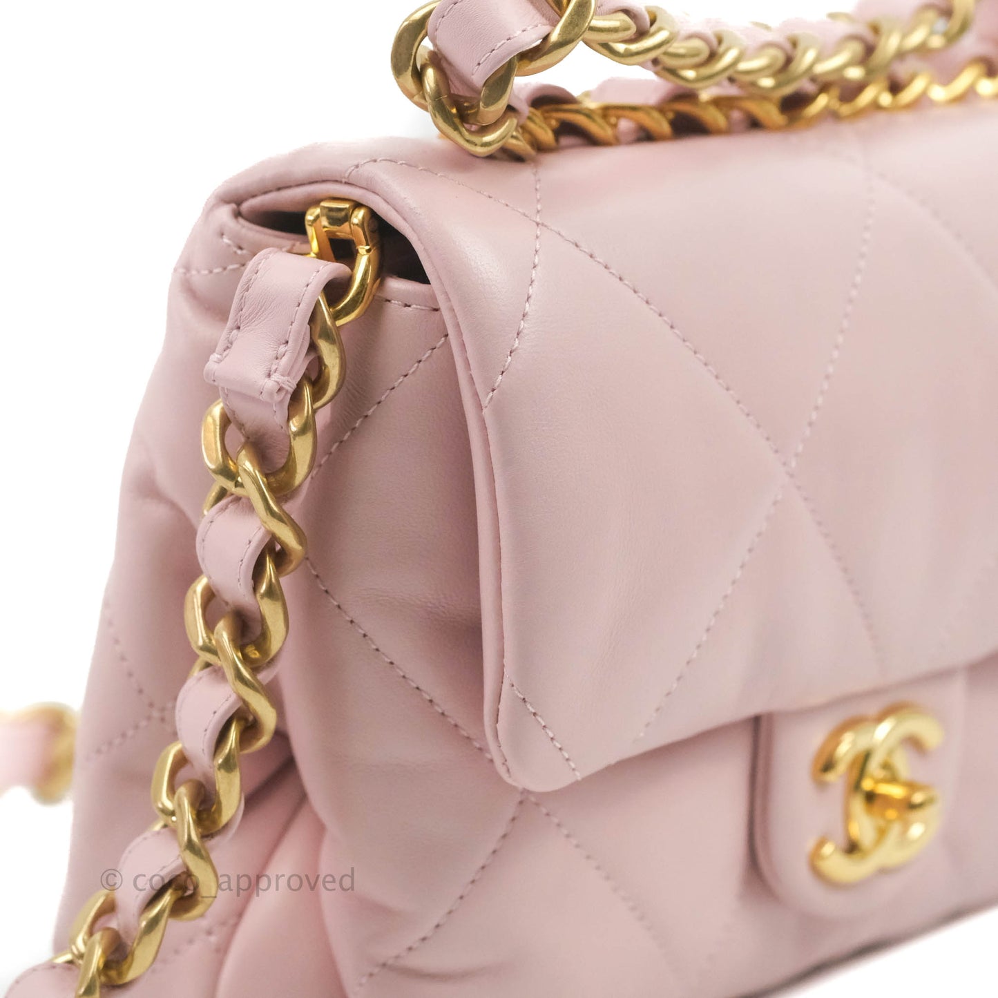 Chanel Small Flap Bag Light Pink Lambskin Aged Gold Hardware 22-23FW