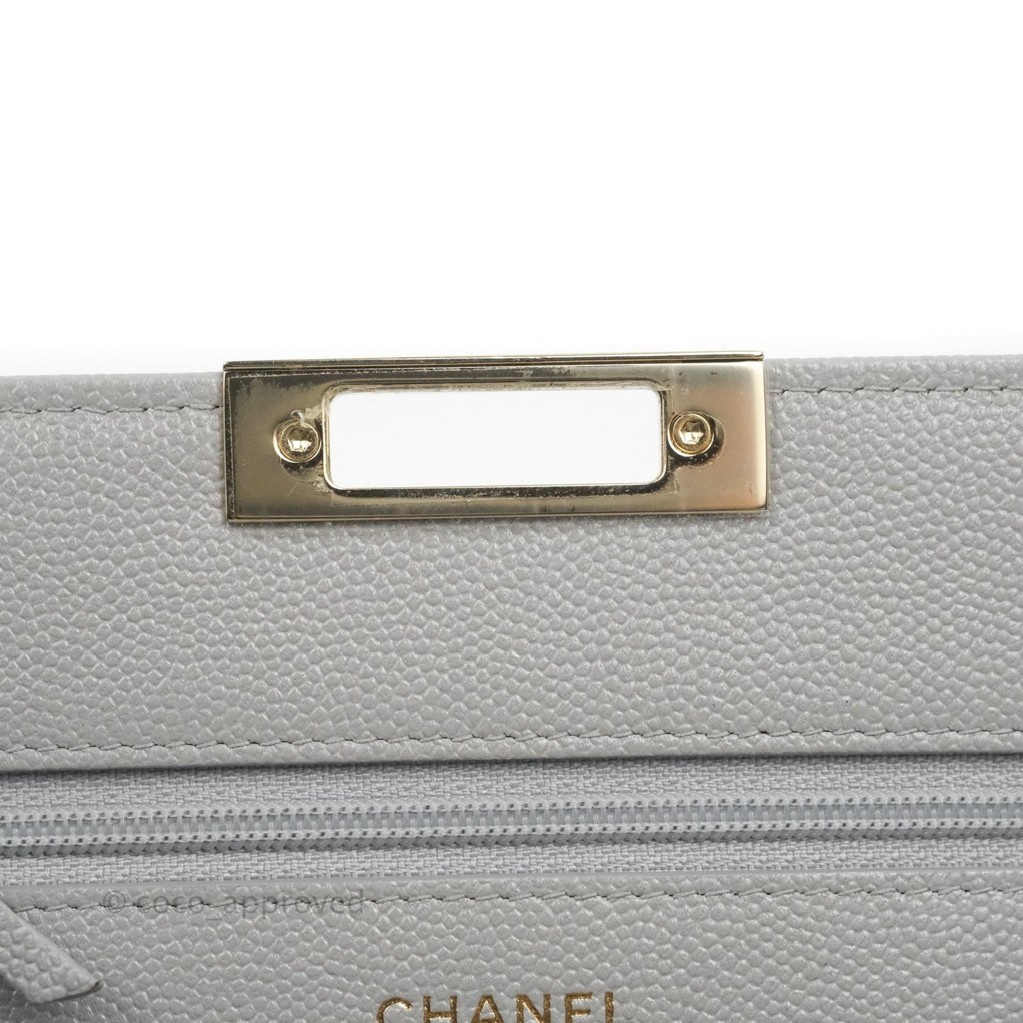 Chanel Golden Class Wallet on Chain WOC Grey Caviar Gold Hardware
