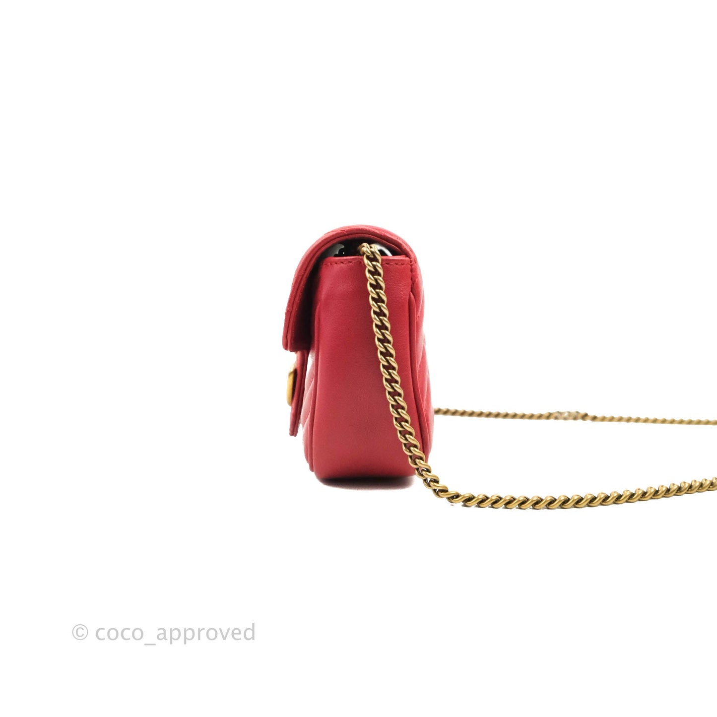 Gucci GG Marmont Matelassé Leather Super Mini Bag Red