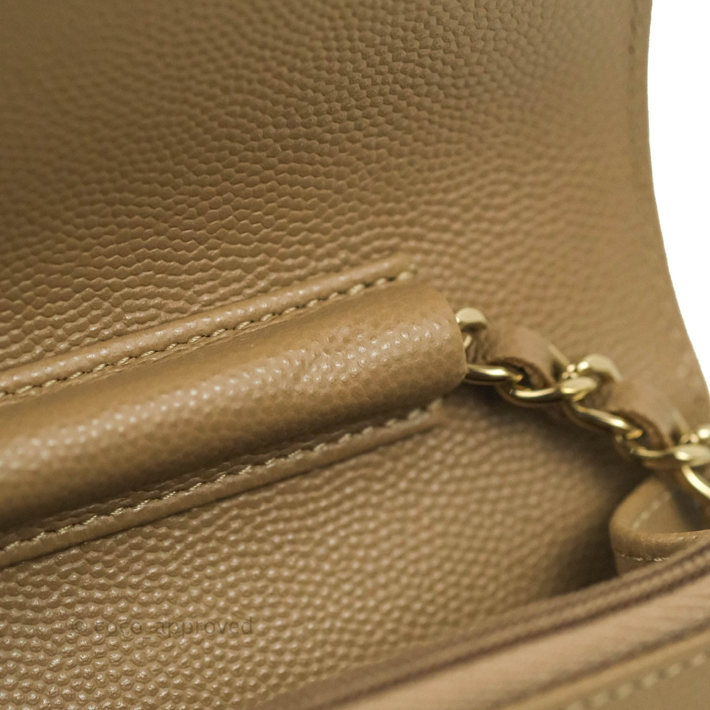 Chanel Quilted Classic WOC Dark Beige Caviar Gold Hardware