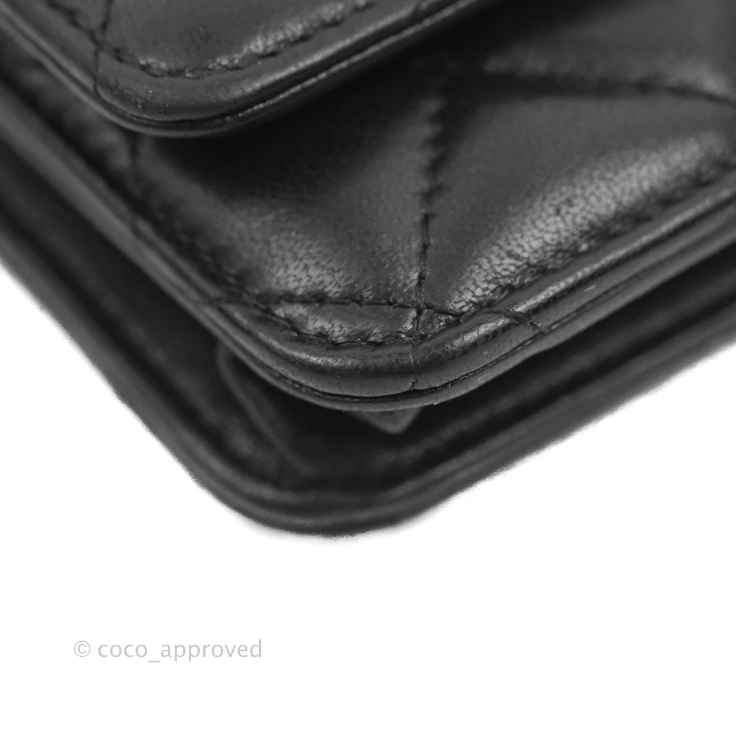 Chanel Quilted Classic WOC Black Lambskin Gold Hardware