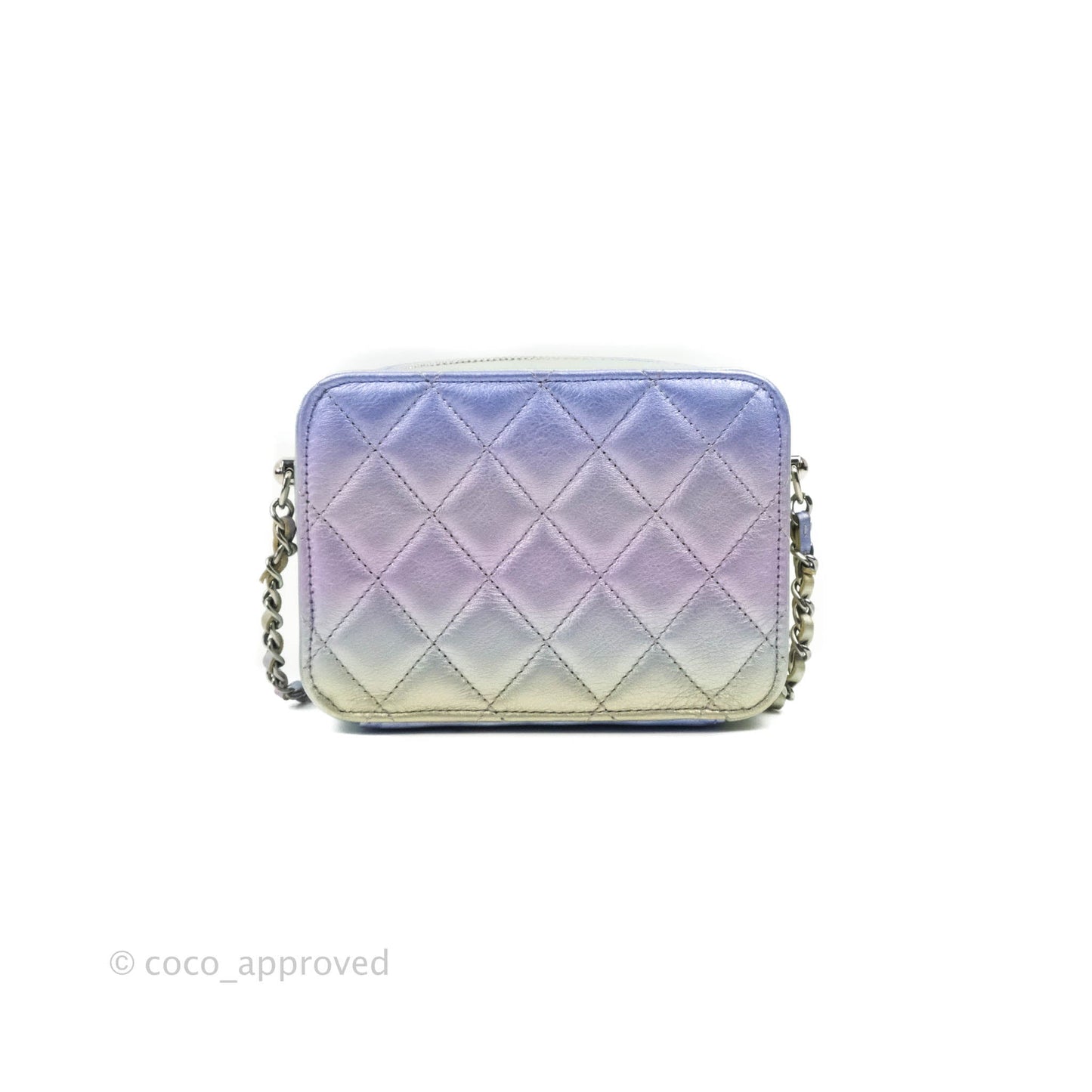 Chanel Quilted Camera Bag Metallic Rainbow Lambskin Rainbow Hardware