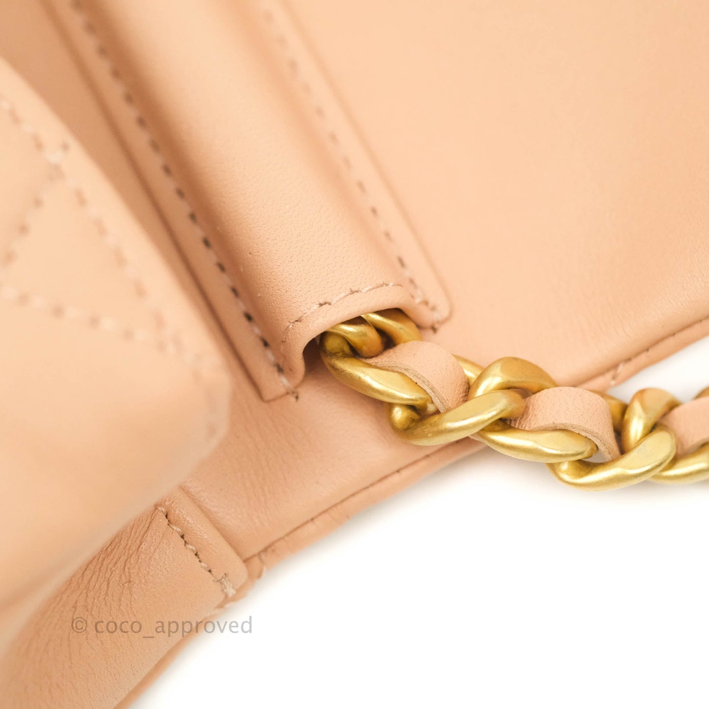 Chanel Clutch with Chain Beige Calfskin Aged Gold Hardware 21B