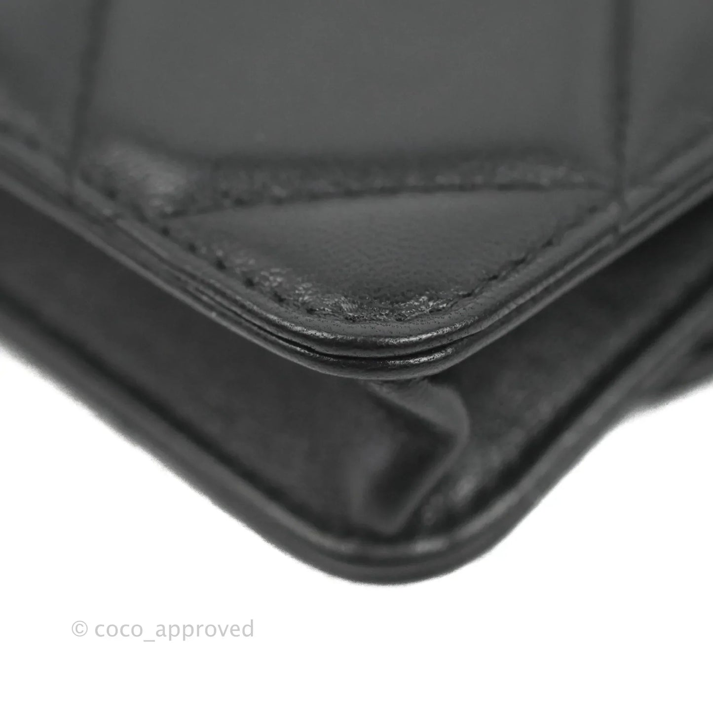 Chanel 19 Card Holder With Chain Black Mixed Hardware