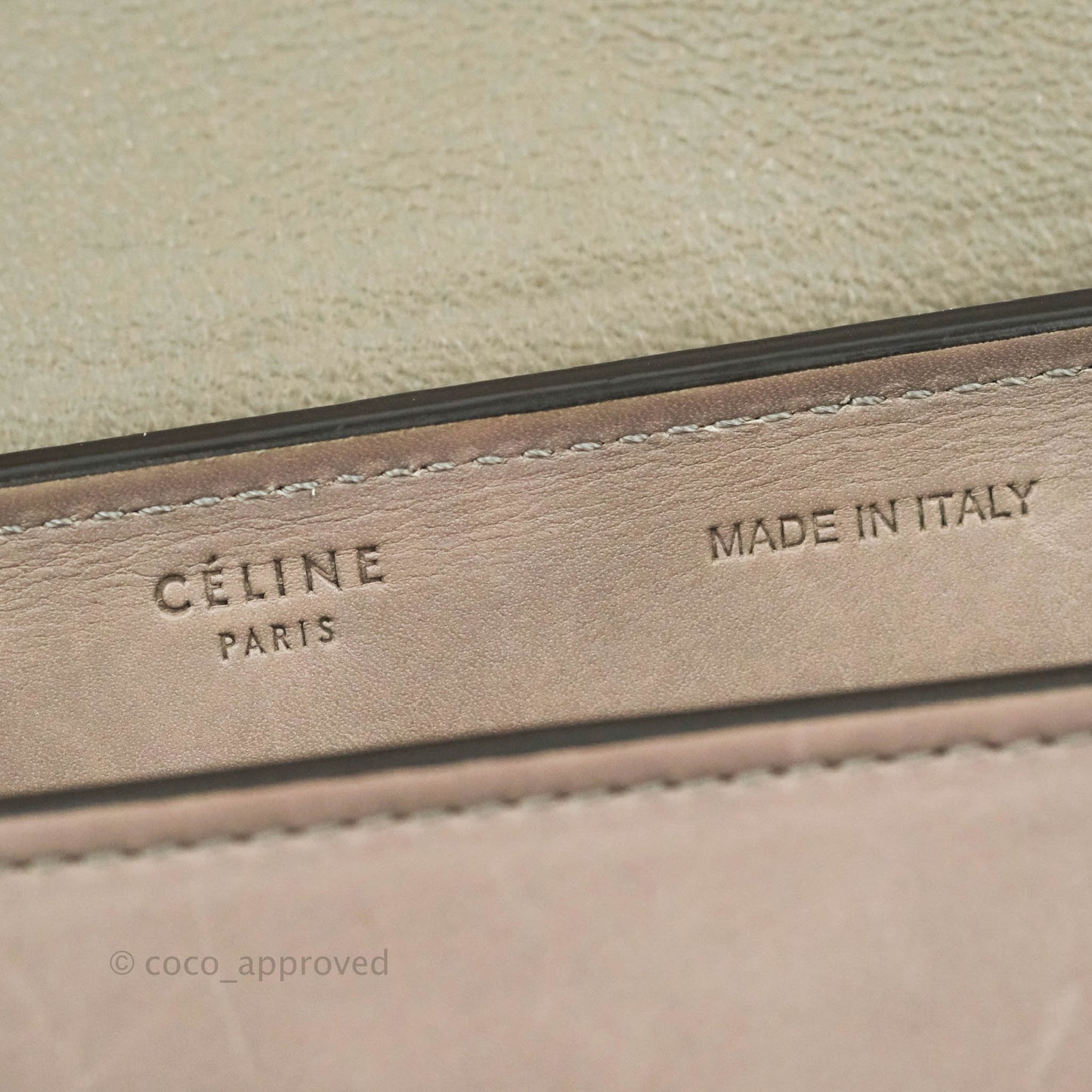 Celine Sleek Calfskin Small Tri-Color Trapeze Dark Blue