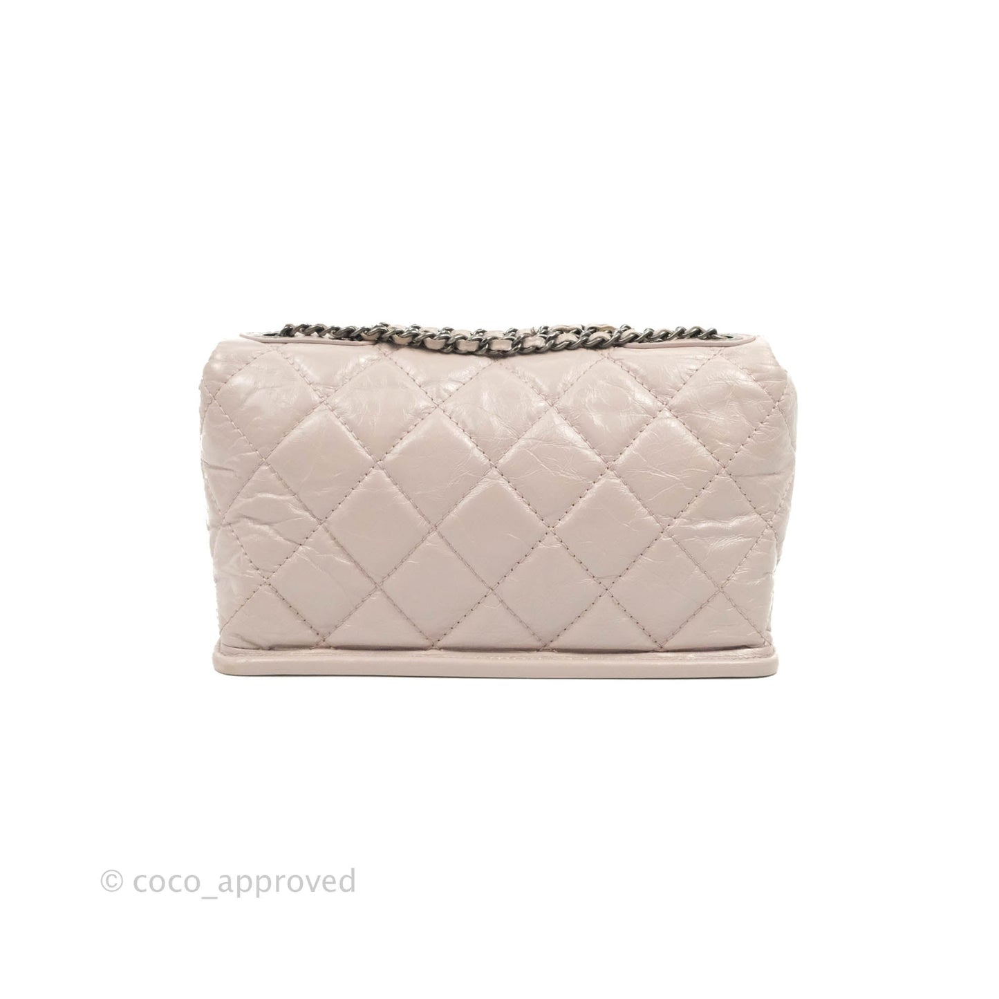 Chanel Mini Flap Nude Pink Crumpled Glazed Calfskin Ruthenium Hardware