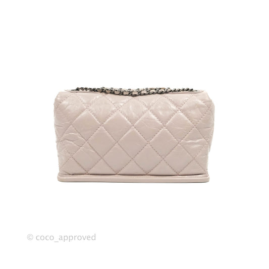 Chanel Mini Flap Nude Pink Crumpled Glazed Calfskin Ruthenium Hardware