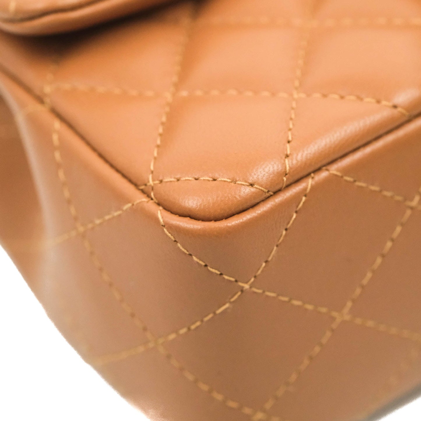Chanel Quilted Mini Rectangular Flap Caramel Lambskin Gold Hardware 22S
