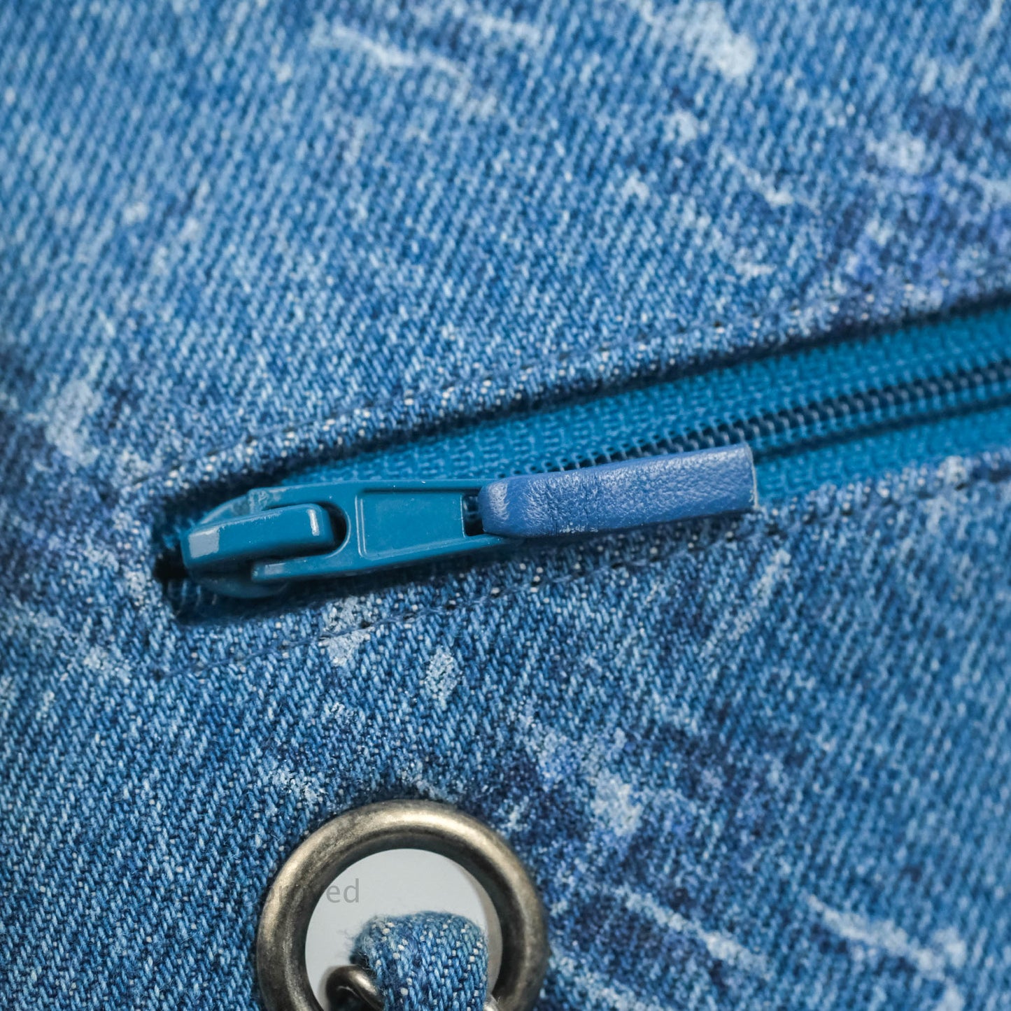 Chanel Classic M/L Medium Double Flap Blue Denim Ruthenium Hardware