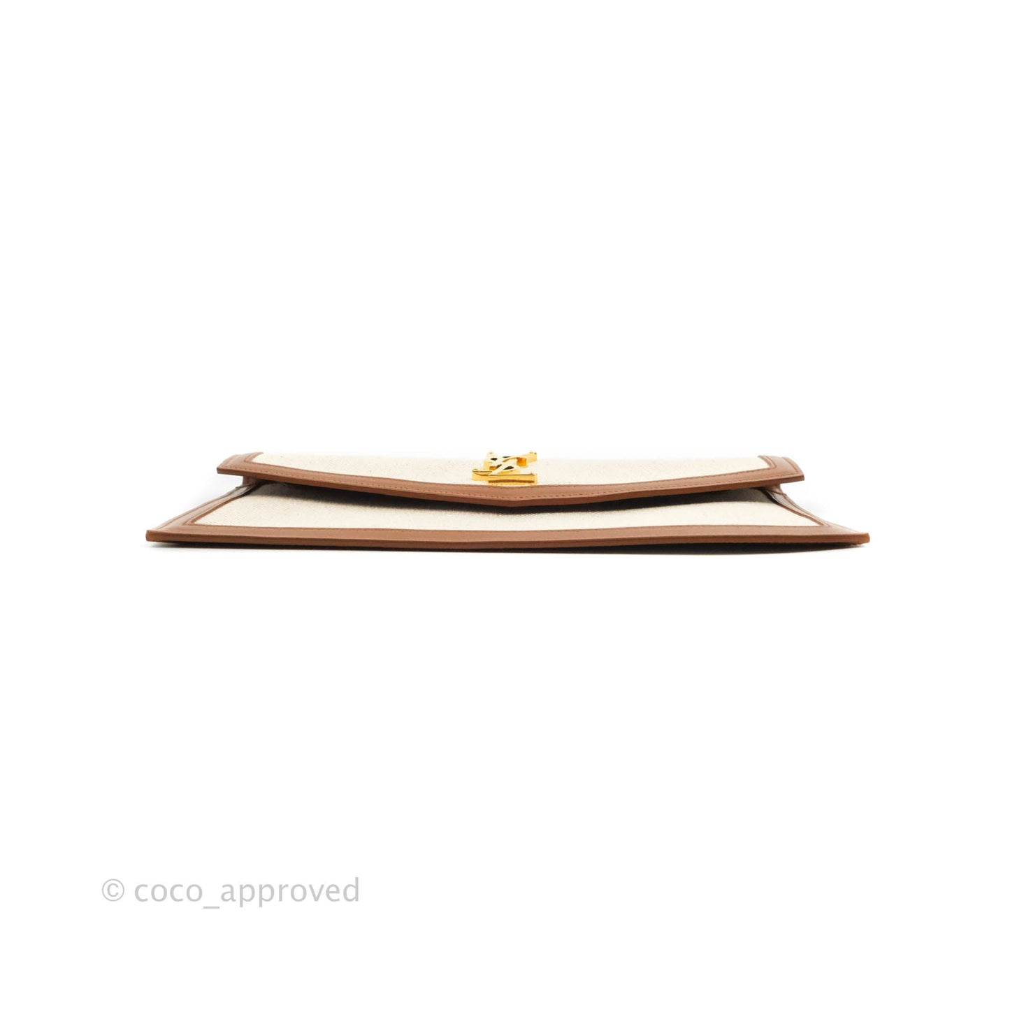 Saint Laurent Uptown Pouch Tan/Natural Beige Canvas