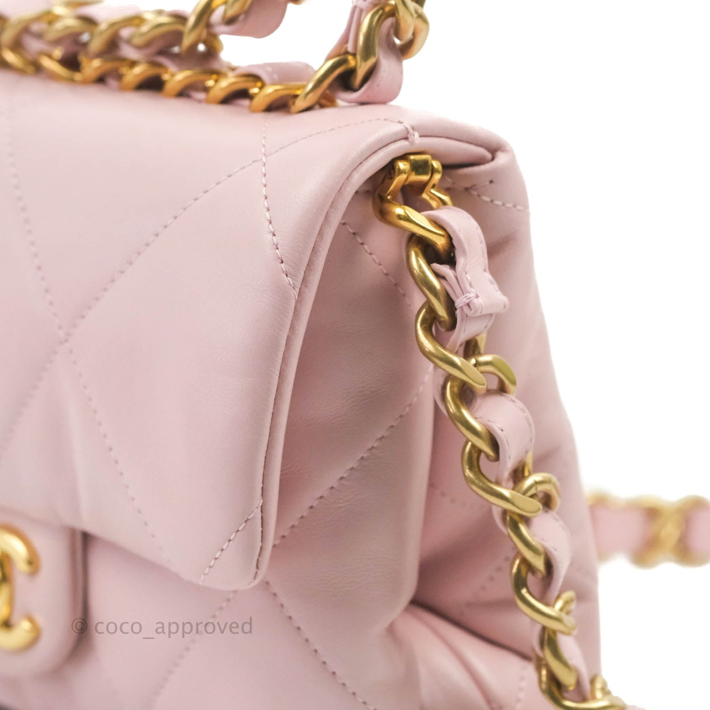 Chanel Small Flap Bag Light Pink Lambskin Aged Gold Hardware 22-23FW