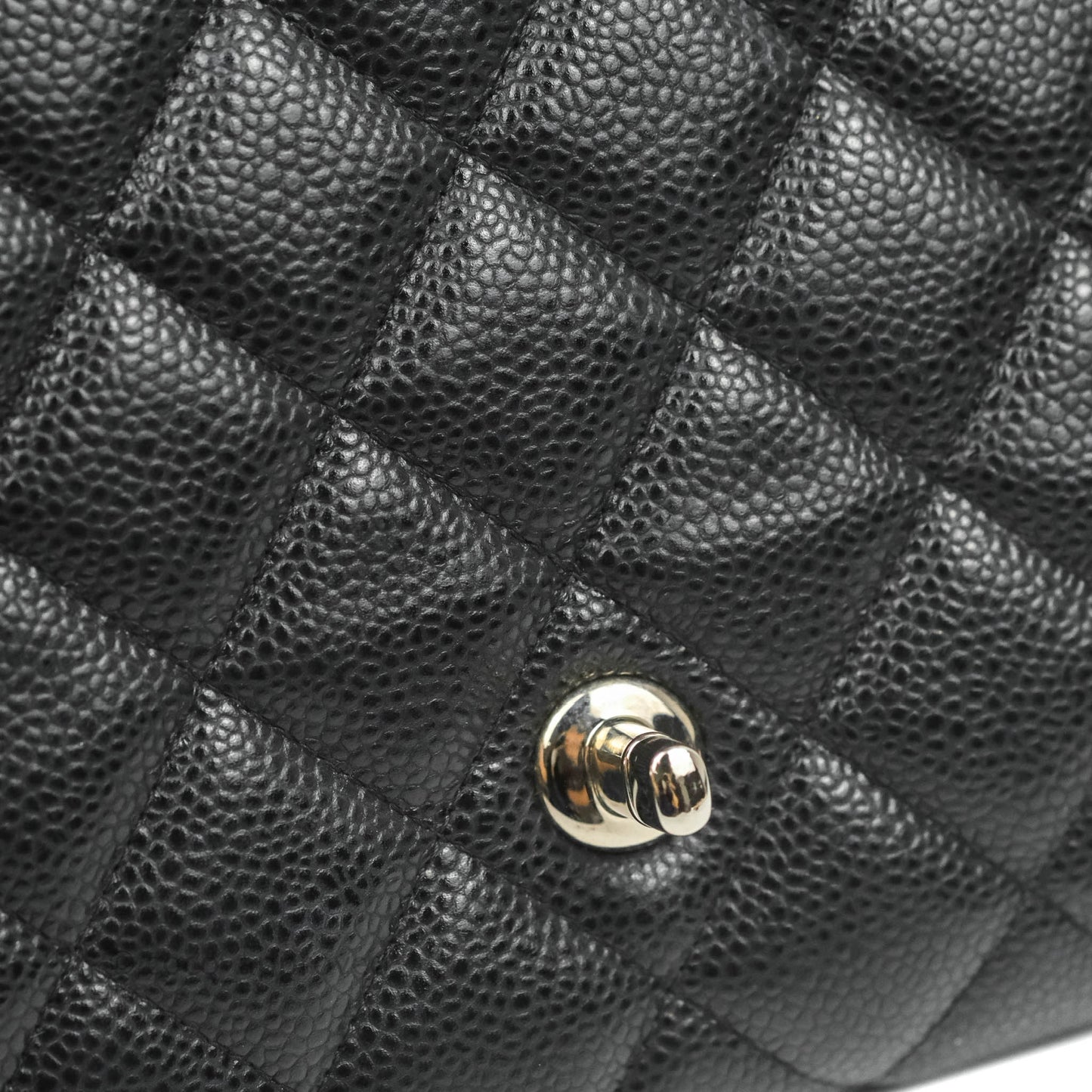 Chanel Quilted Clutch with Chain Black Caviar Silver Hardware