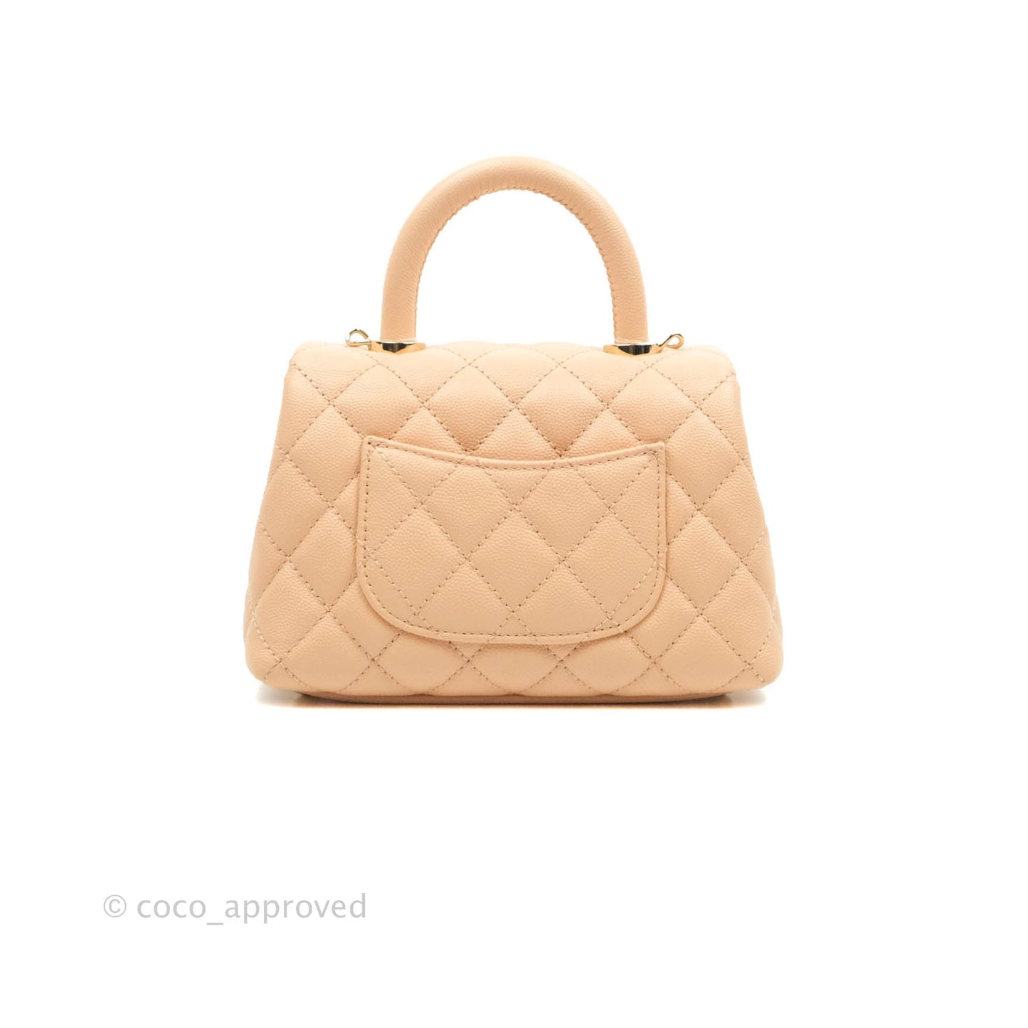 Chanel Mini Coco Handle Quilted Light Beige Pink Caviar Gold Hardware