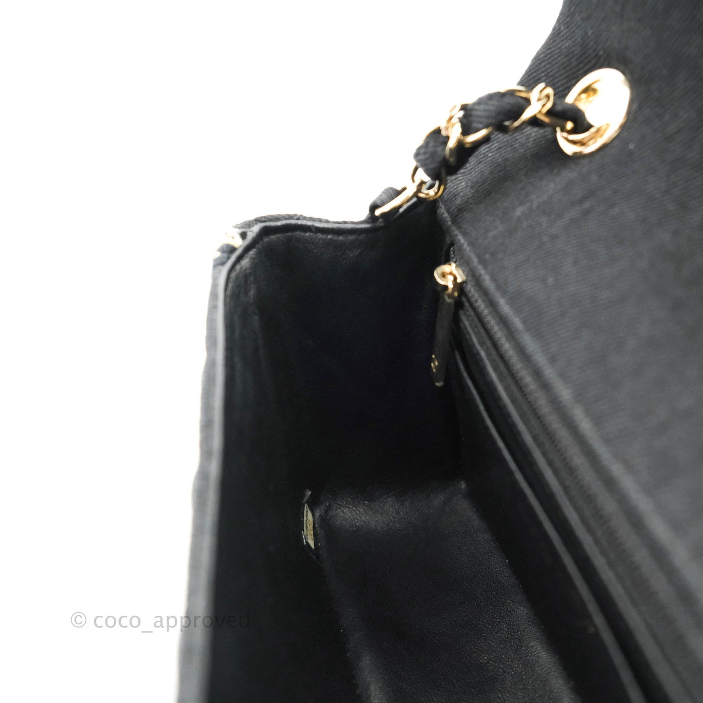 Chanel Classic Mini Rectangular Flap Bag Black Denim Braided Gold Hardware 18A