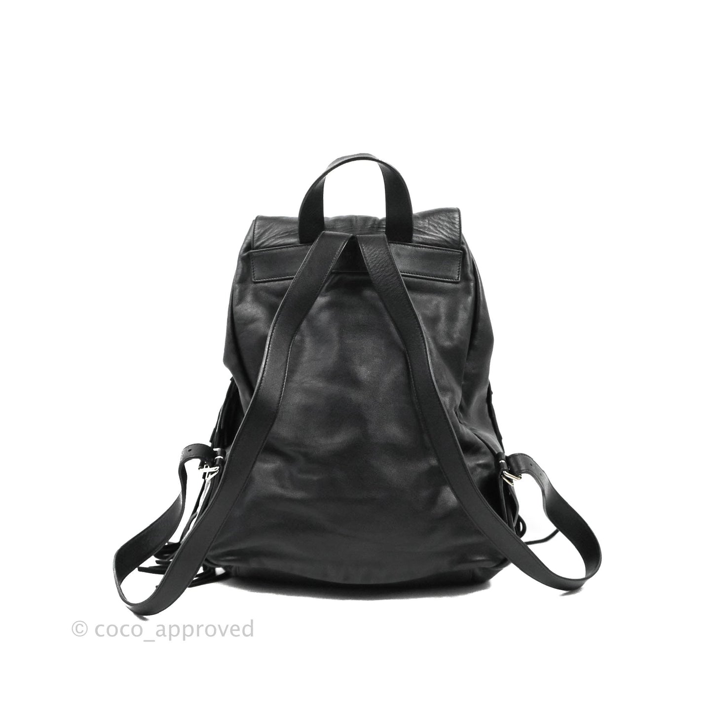 Saint Laurent Festival Fringe Backpack Black Calfskin