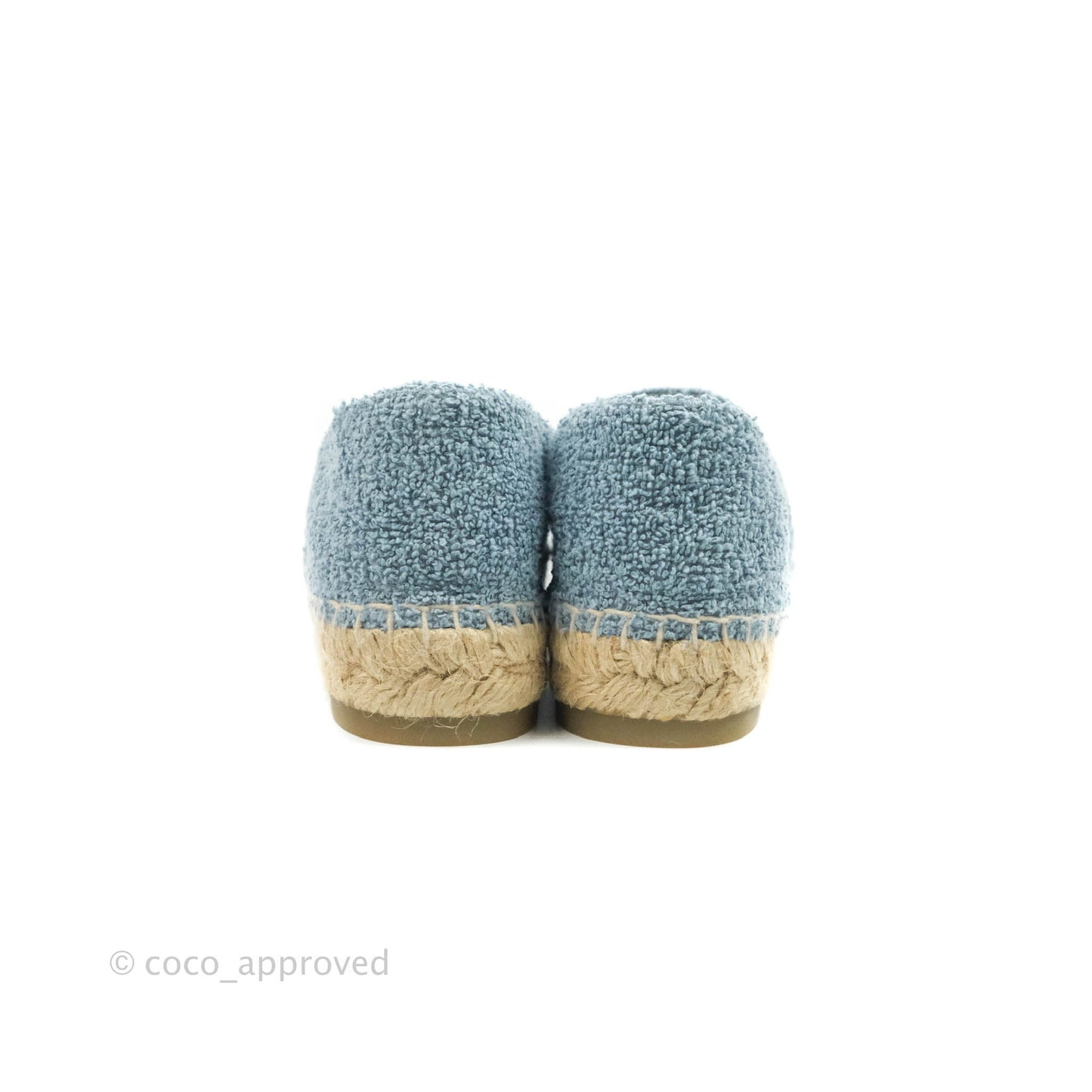 Chanel Espadrille Blue Grey Fabric Size 38C