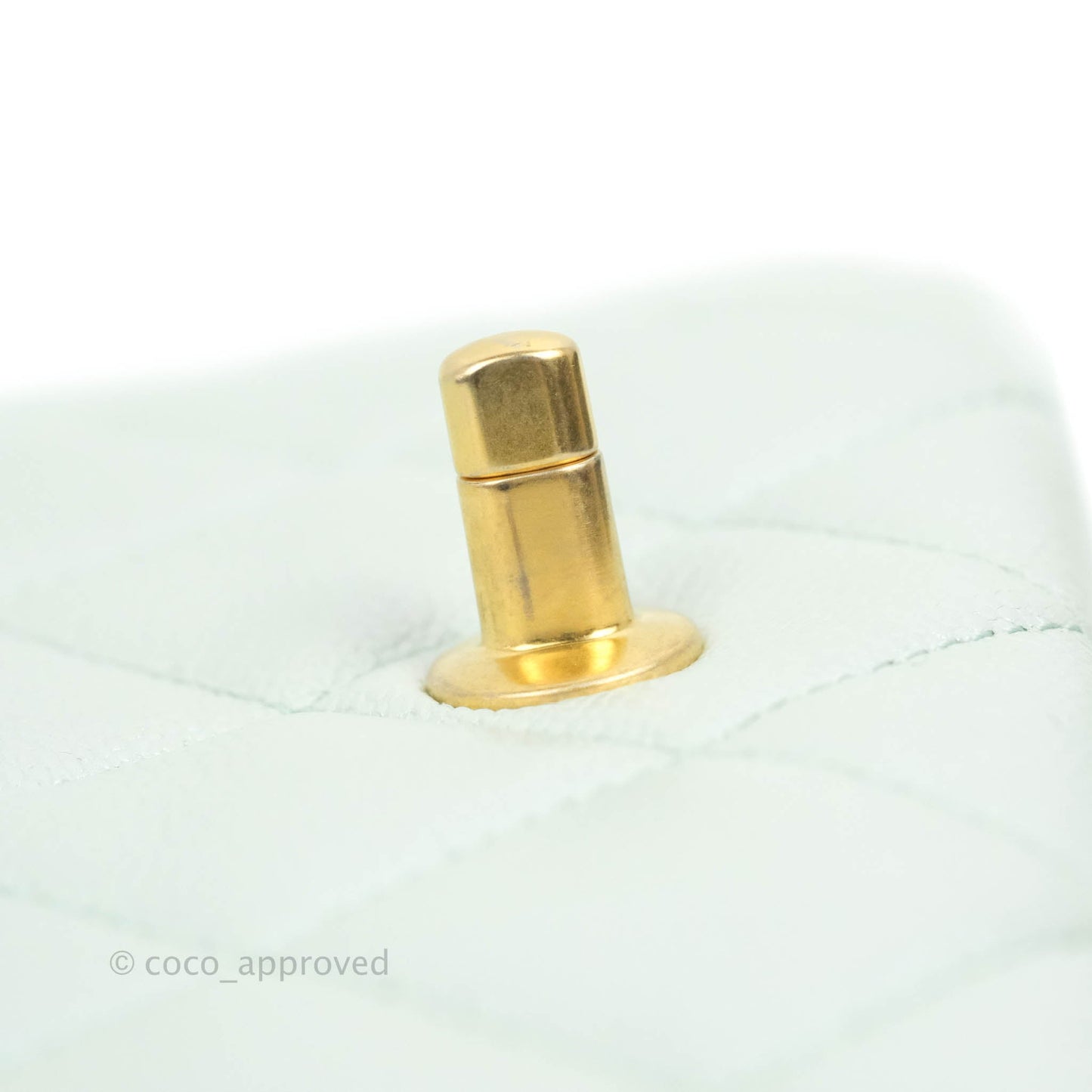 Chanel Quilted My Perfect Mini Iridescent Mint Green Caviar Aged Gold Hardware 21K