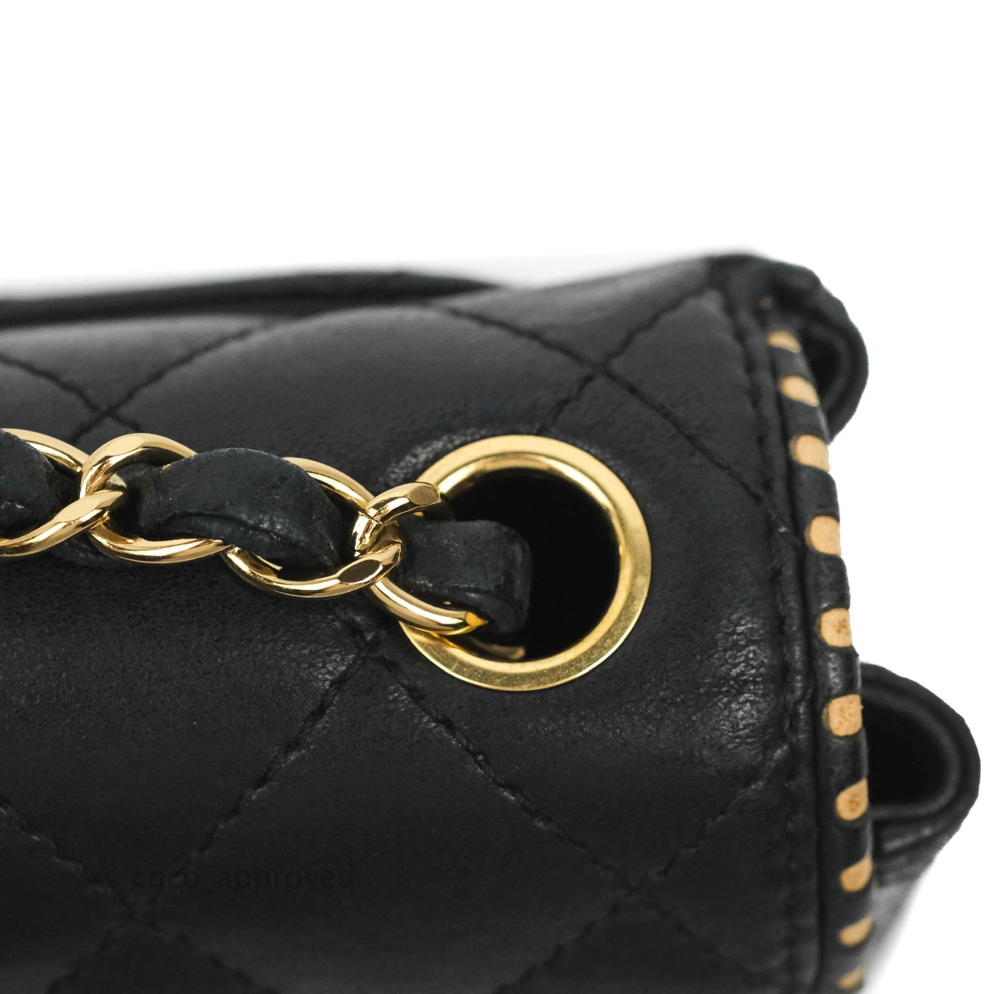 Chanel Vintage Mini Rectangular Black Calfskin 24K Gold Hardware