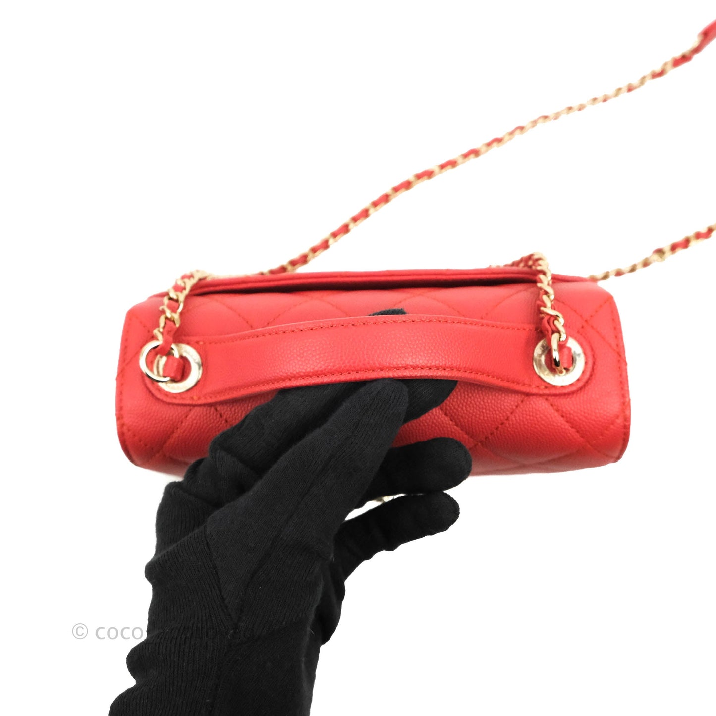 Chanel Quilted Small Business Affinity Flap Red Caviar Gold Hardware