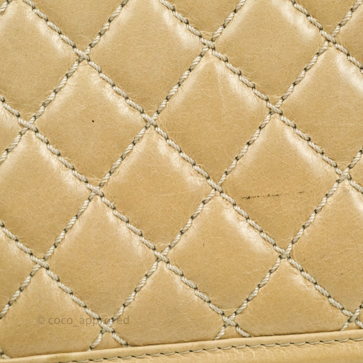 Chanel Quilted Large Boy Beige Aged Calfskin Aged Gold Hardware