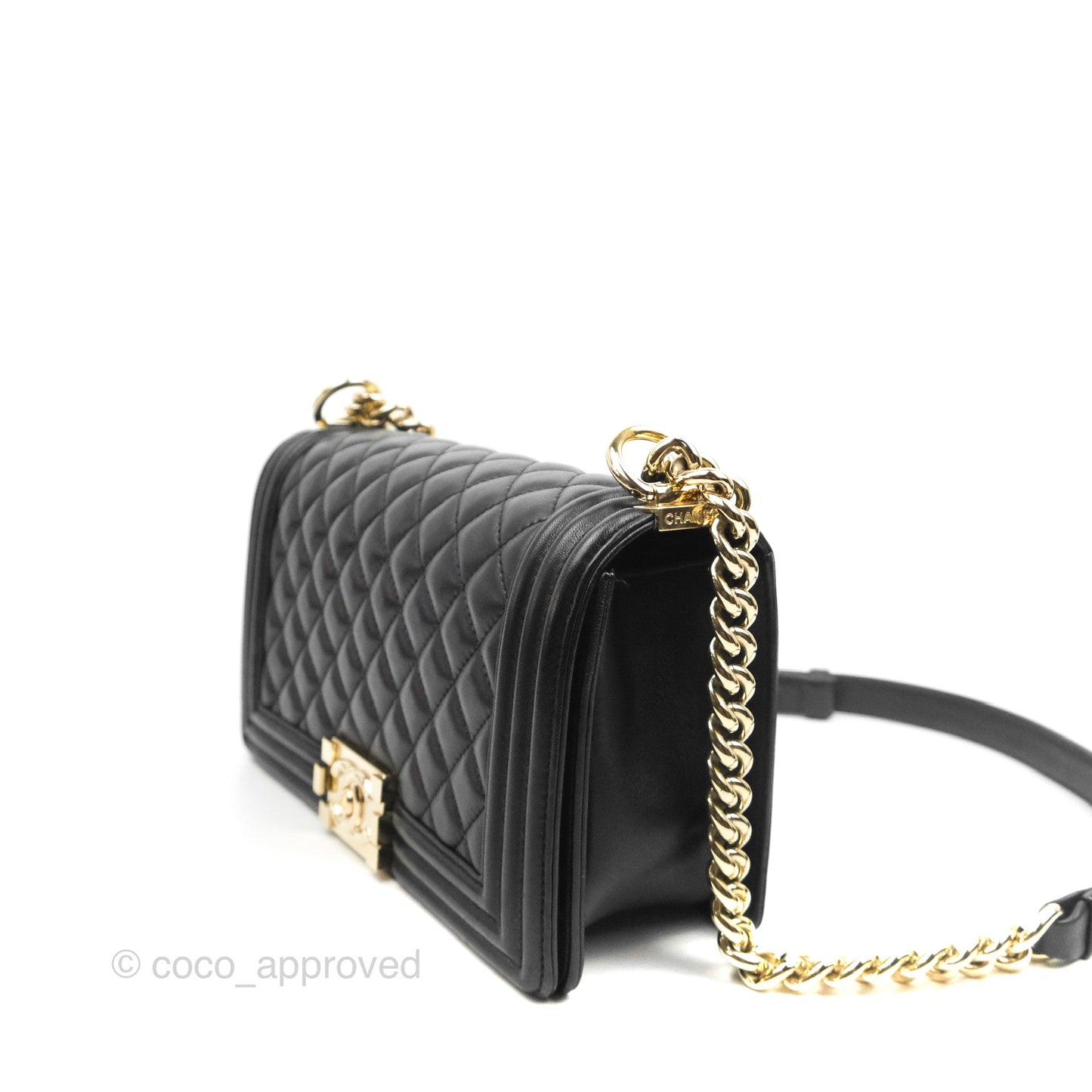 Chanel Quilted Medium Boy Black Gold Hardware