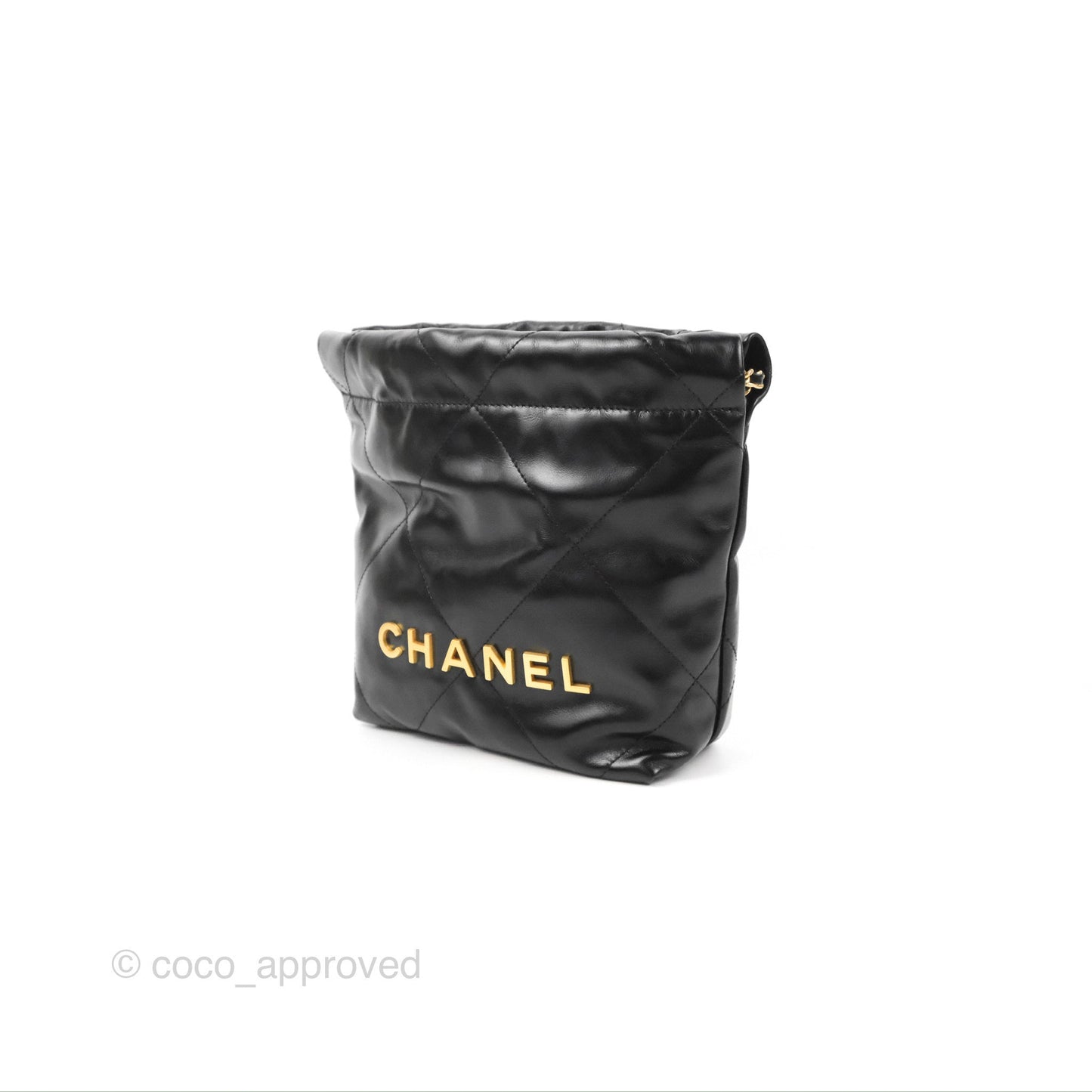Chanel 22 Mini Bag Black Crumpled Calfskin