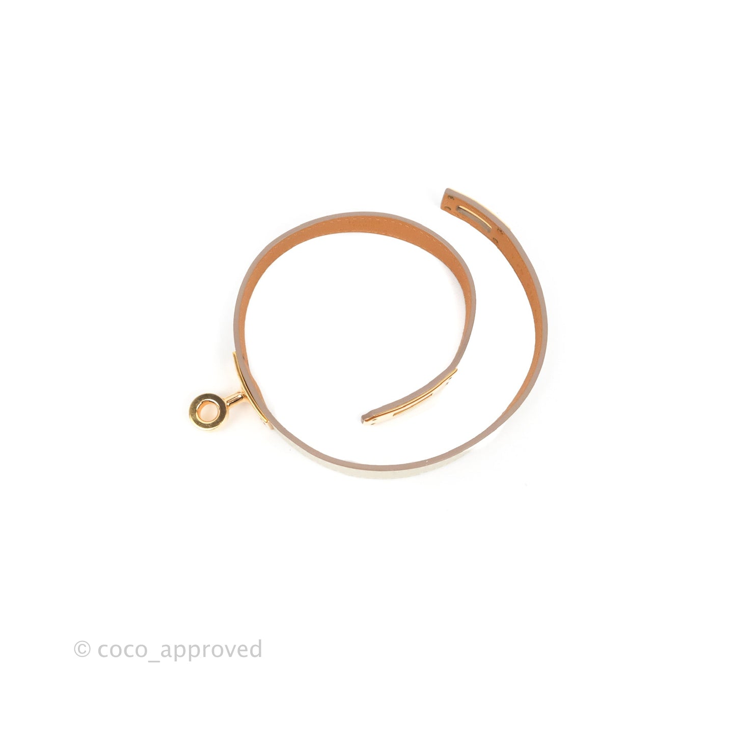 Hermès Kelly Double Tour Bracelet Craie Swift Rose Gold Hardware
