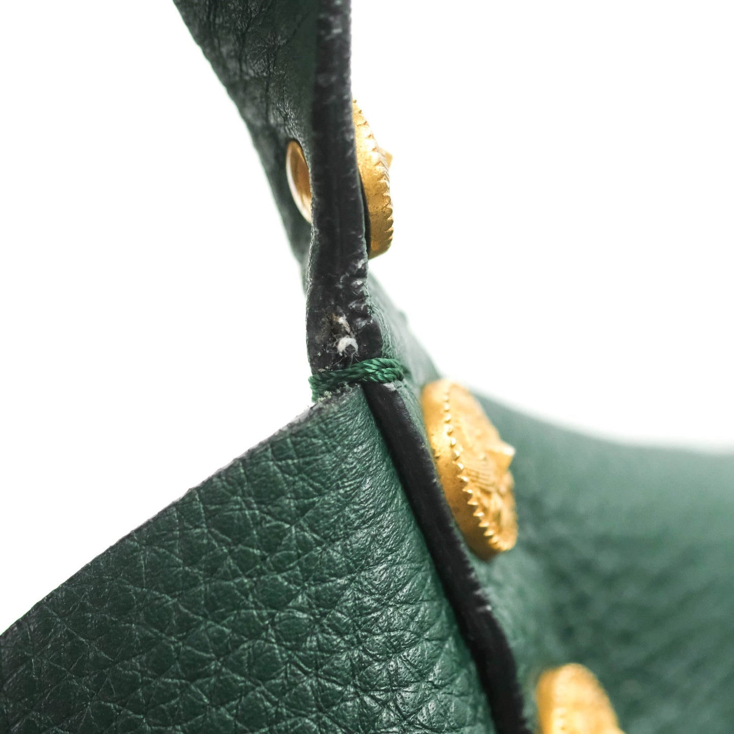 Valentino Large Gryphon Stud Tote Green Grained leather