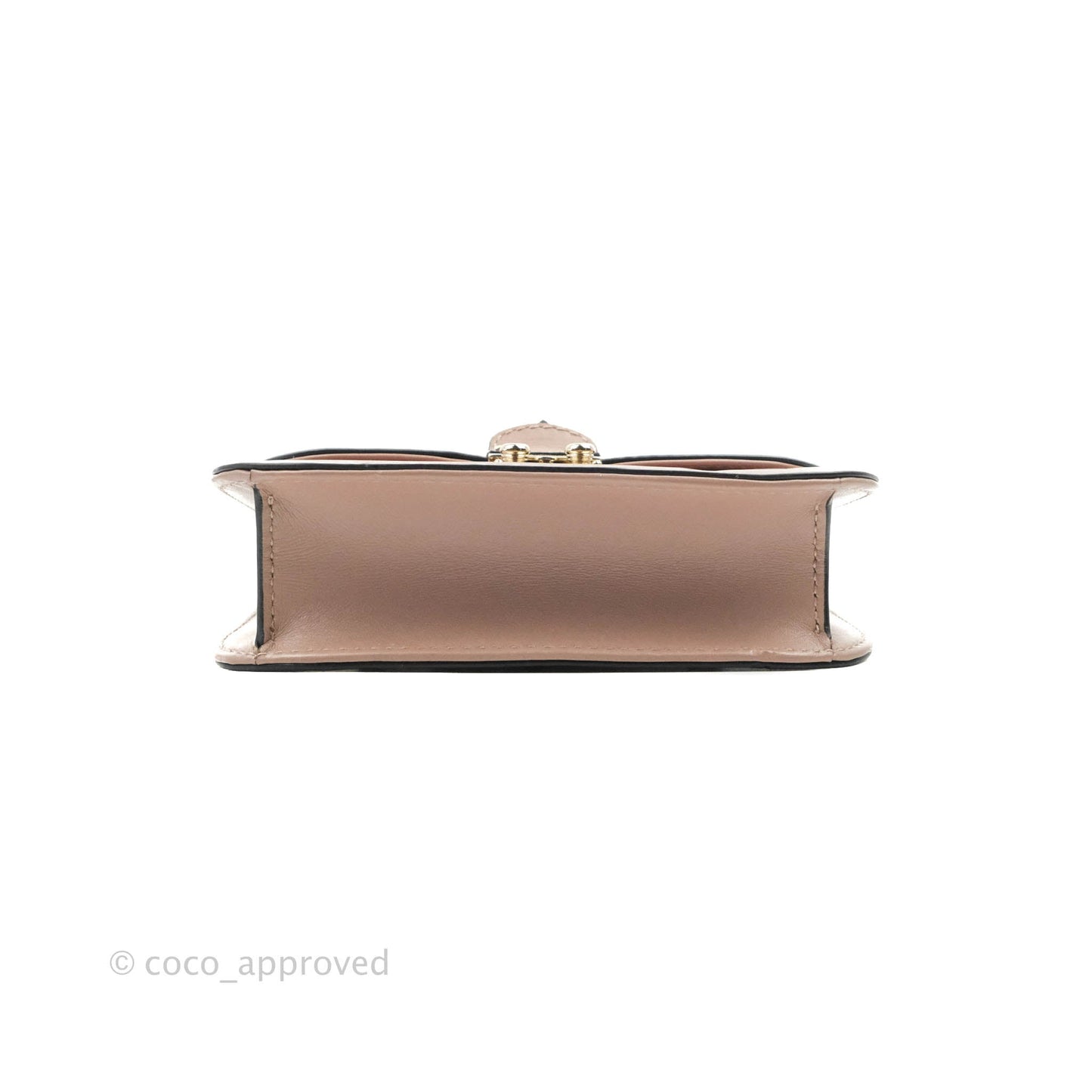 Valentino Vitello Small Glam Lock Rockstud Flap Poudre