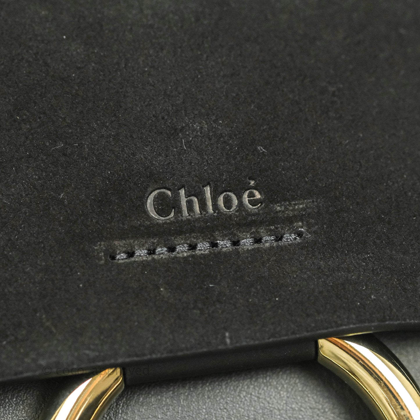 Chloe Medium Faye Shoulder Bag Black Suede Calfskin Leather
