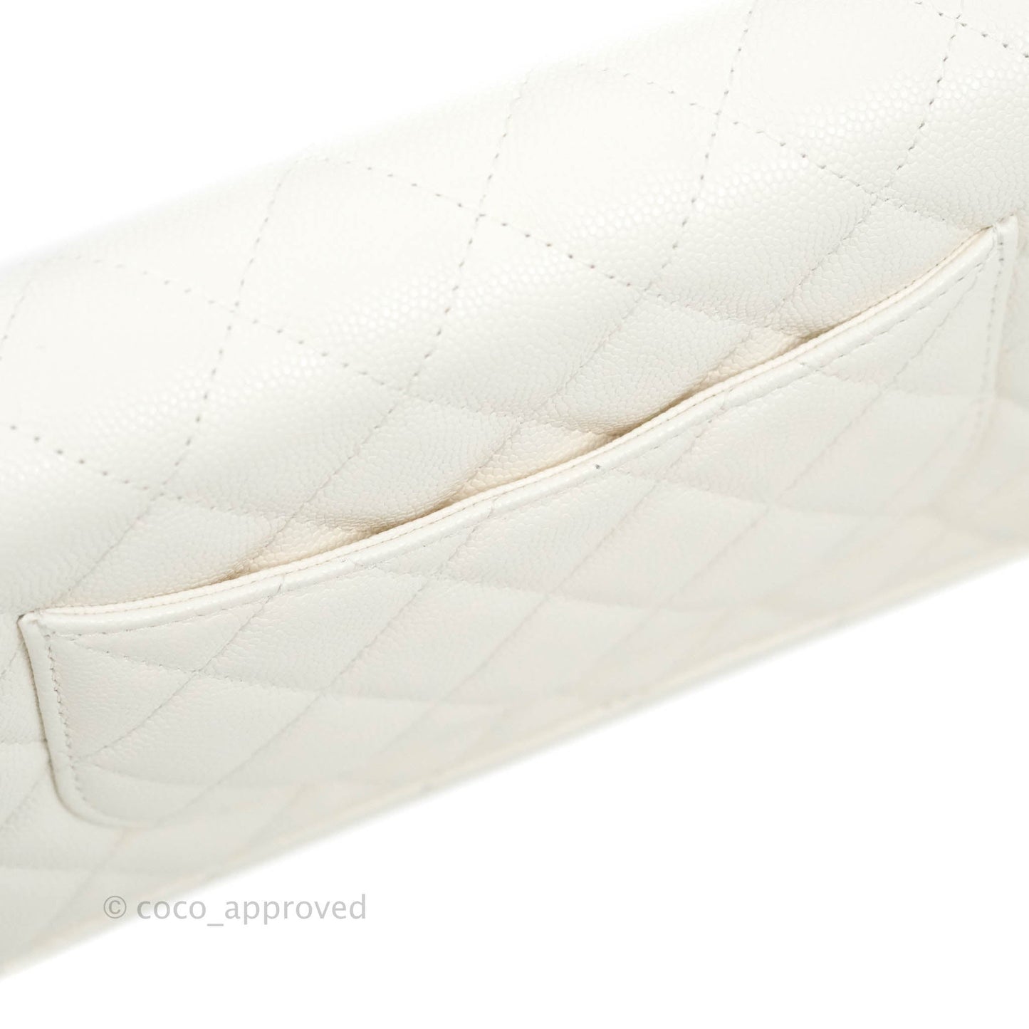 Chanel Quilted WOC White Caviar Gold Hardware With Charms