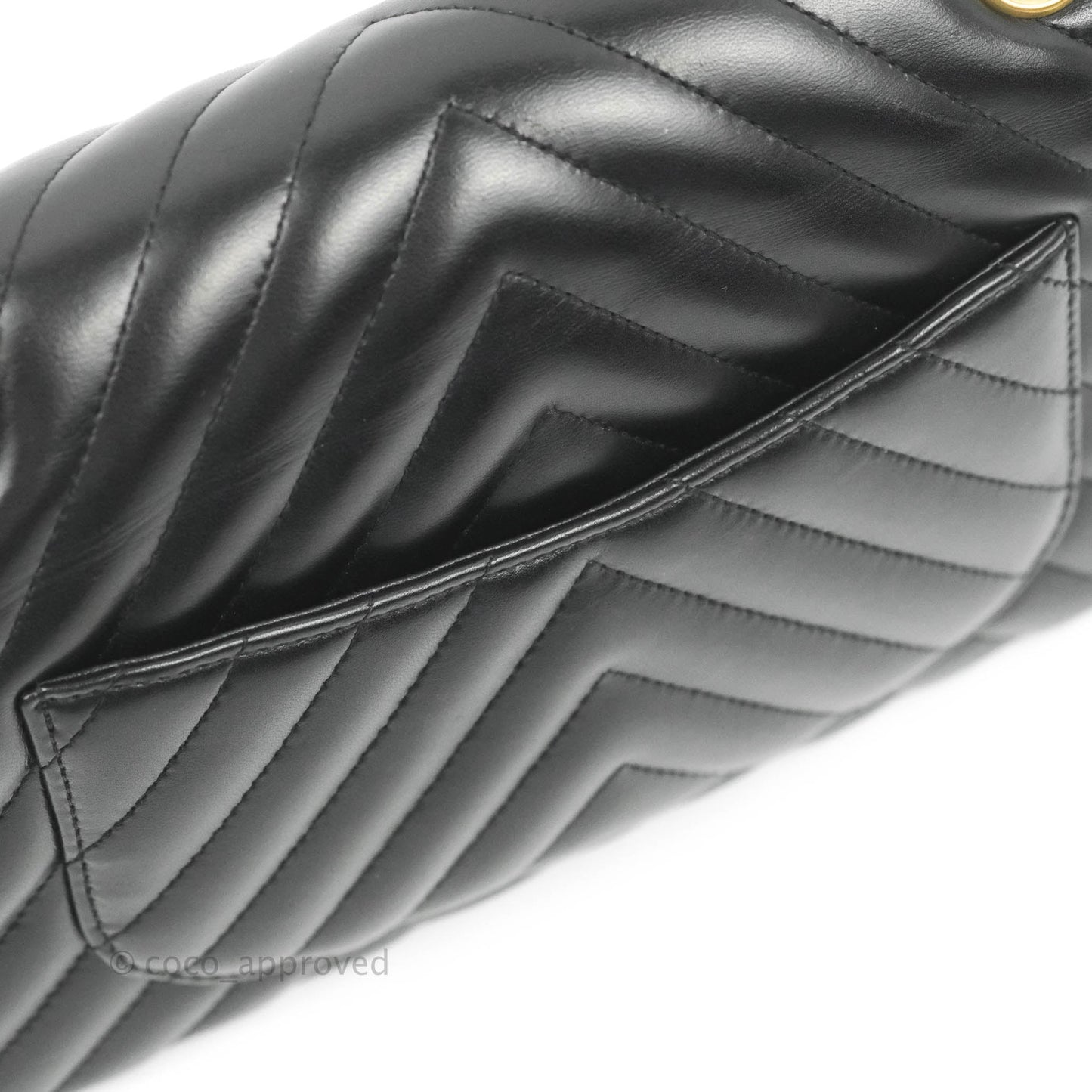 Chanel Classic Chevron S/M Small Double Flap Black Lambskin Gold Hardware