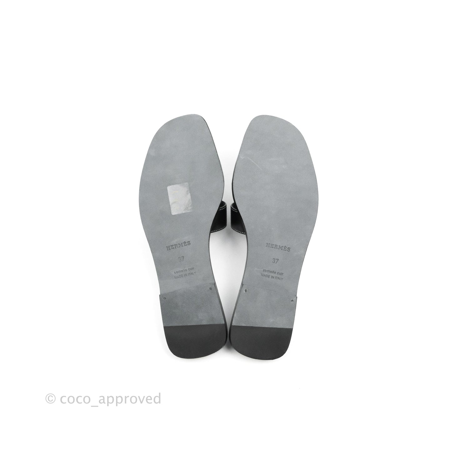 Hermès Oran Sandals in Black Size 37