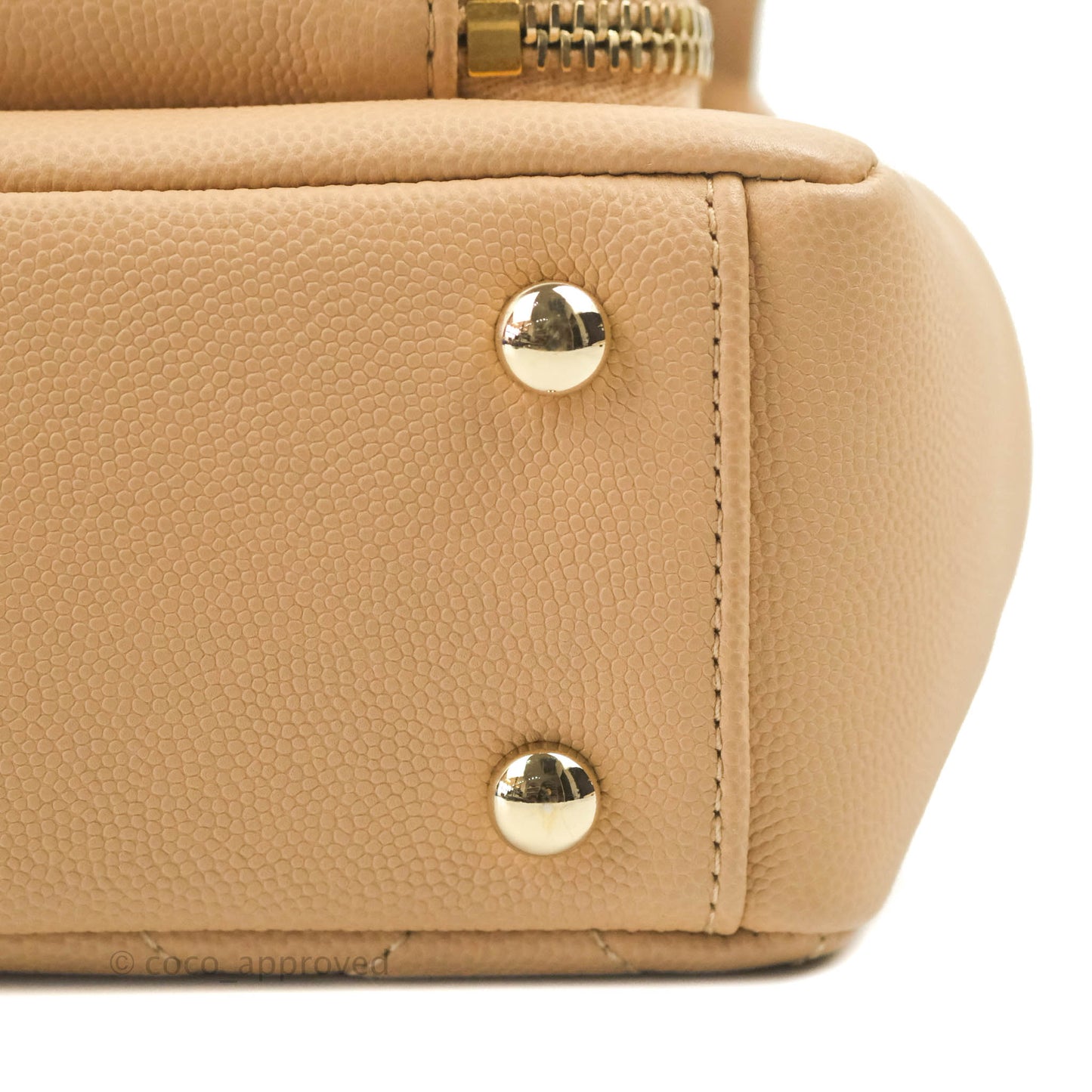 Chanel Quilted Small Business Affinity Flap Beige Caviar Gold Hardware