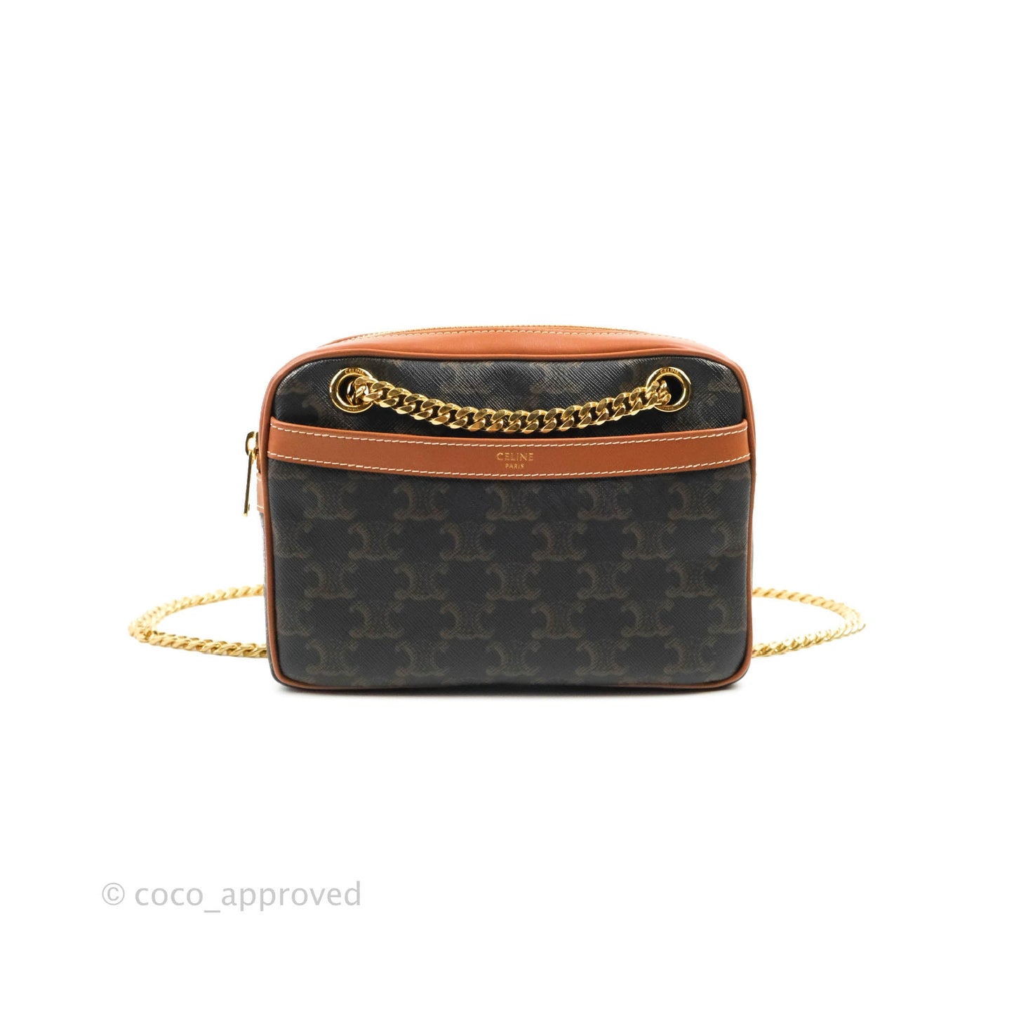 Celine Small Patapans in Triomphe Canvas Tan