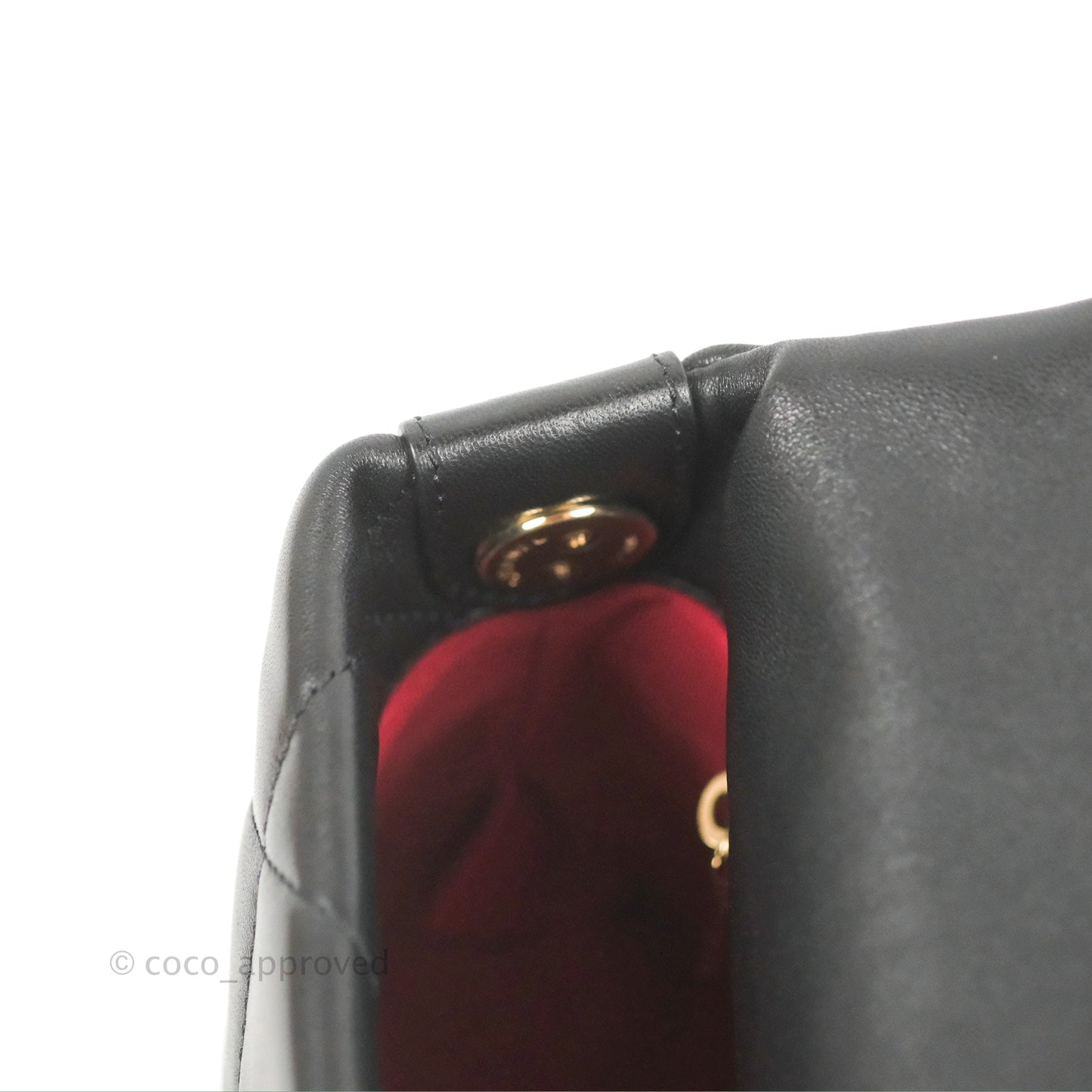 Chanel Small Logo Chain Flap Black Lambskin Gold Hardware