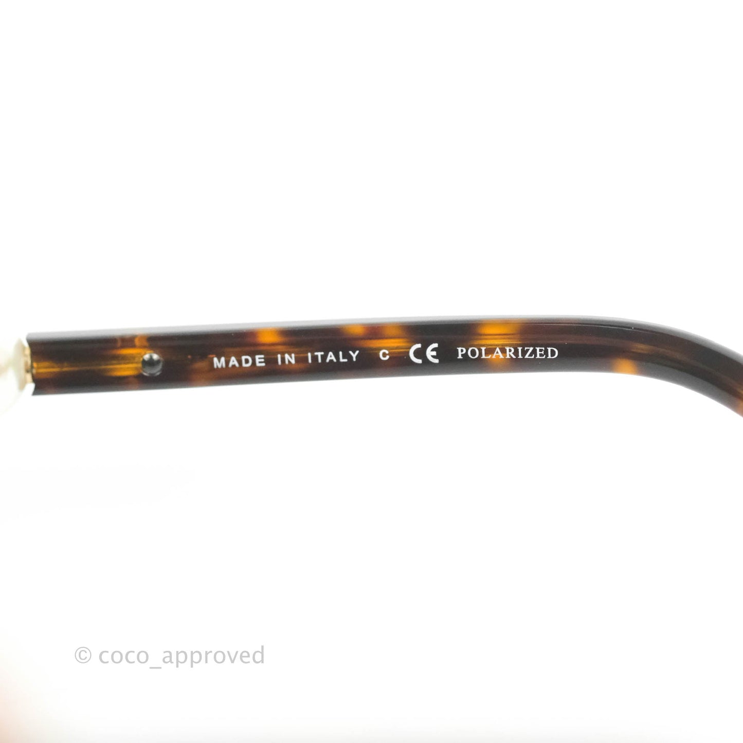 Chanel Tortoise Shell Oversized Frame Pearl CC Sunglasses