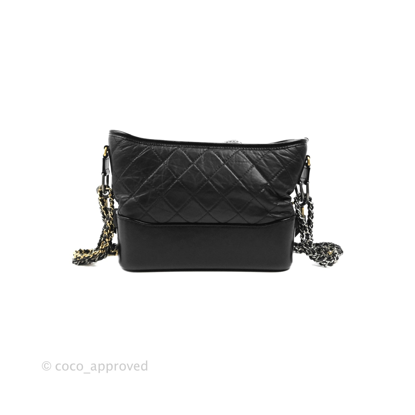 Chanel Medium Gabrielle Hobo with Logo Handle Black Aged Calfskin