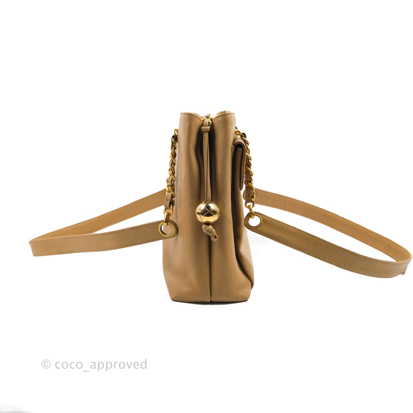 Chanel Vintage Tote Beige Caviar 24K Gold Hardware