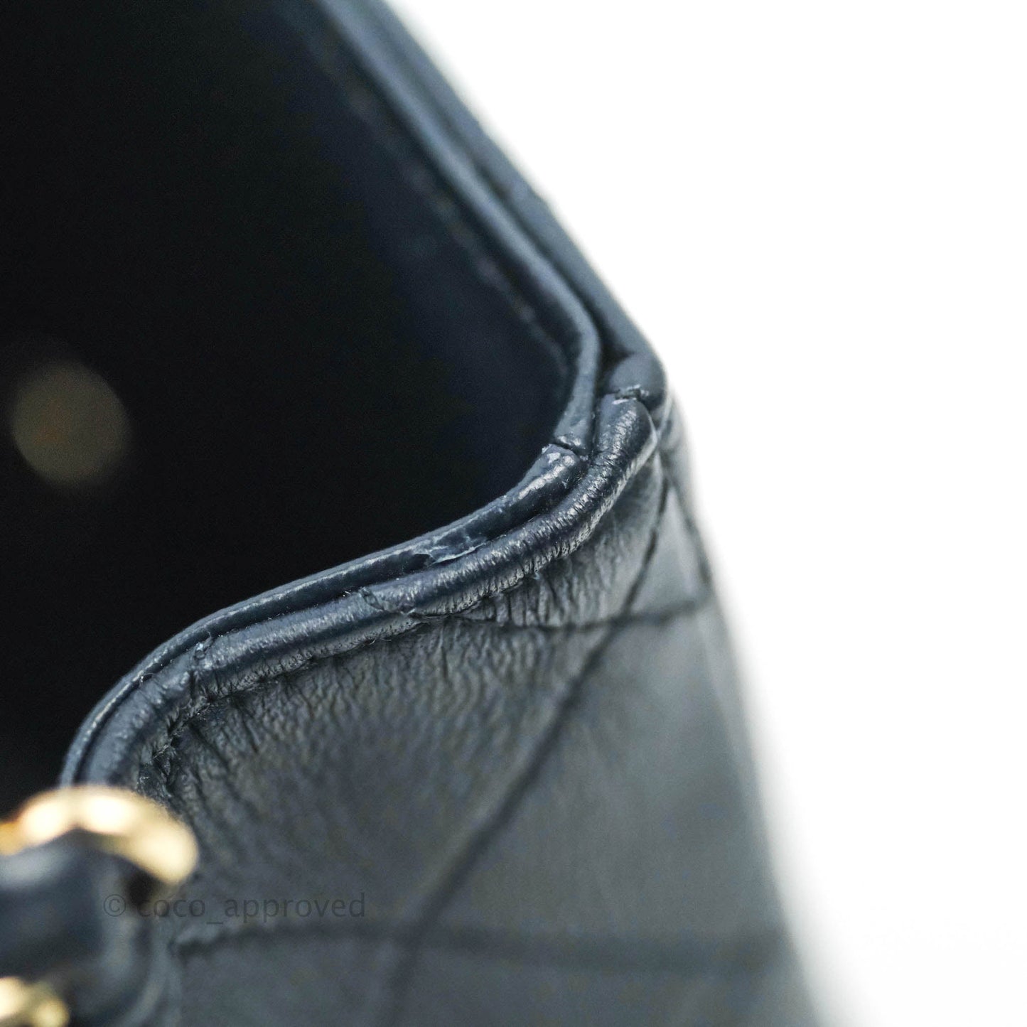 Chanel Quilted Mini Square Navy Lambskin Gold Hardware