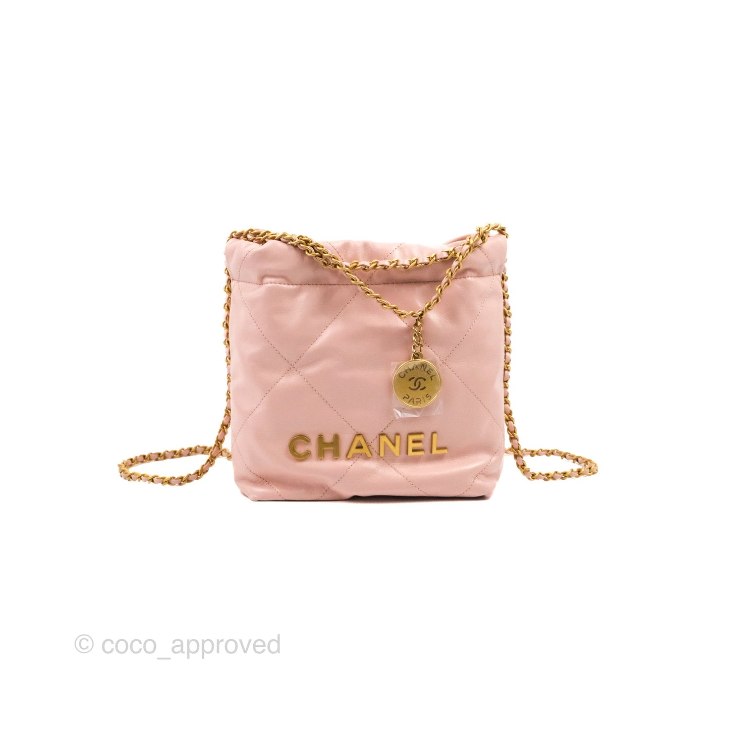 Chanel 22 Mini Bag Pink Shiny Crumpled Calfskin