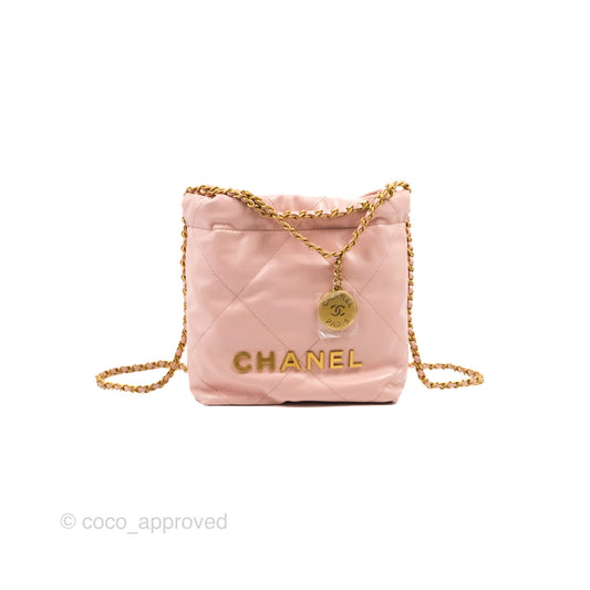 Chanel 22 Mini Bag Pink Shiny Crumpled Calfskin