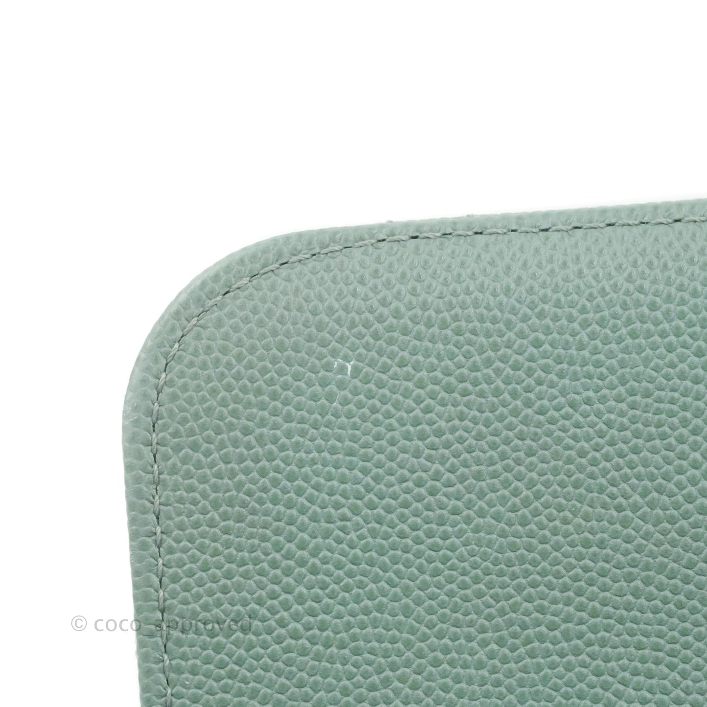 Chanel Quilted Like The Wallet Flap Blue-Greyish Caviar Gold Hardware