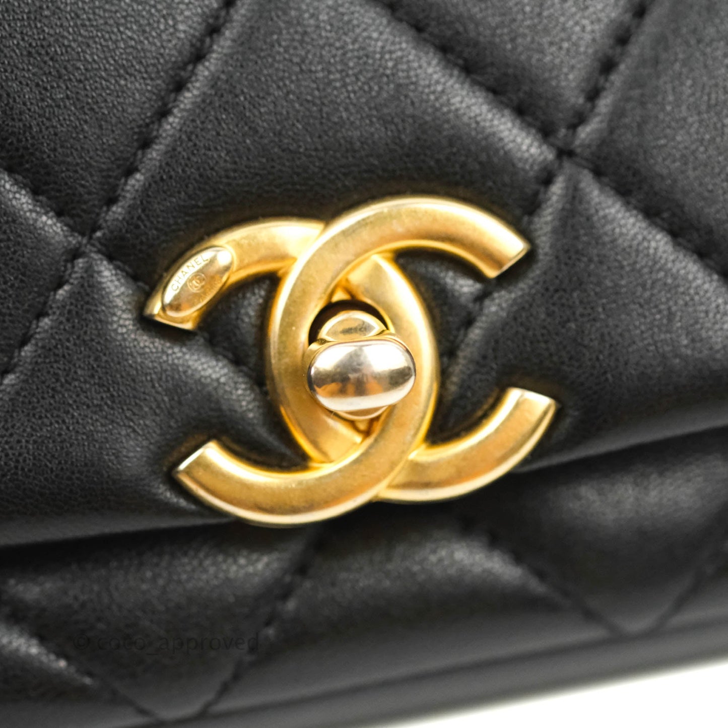 Chanel Entwined Chain Bag Black Lambskin Aged Gold Hardware