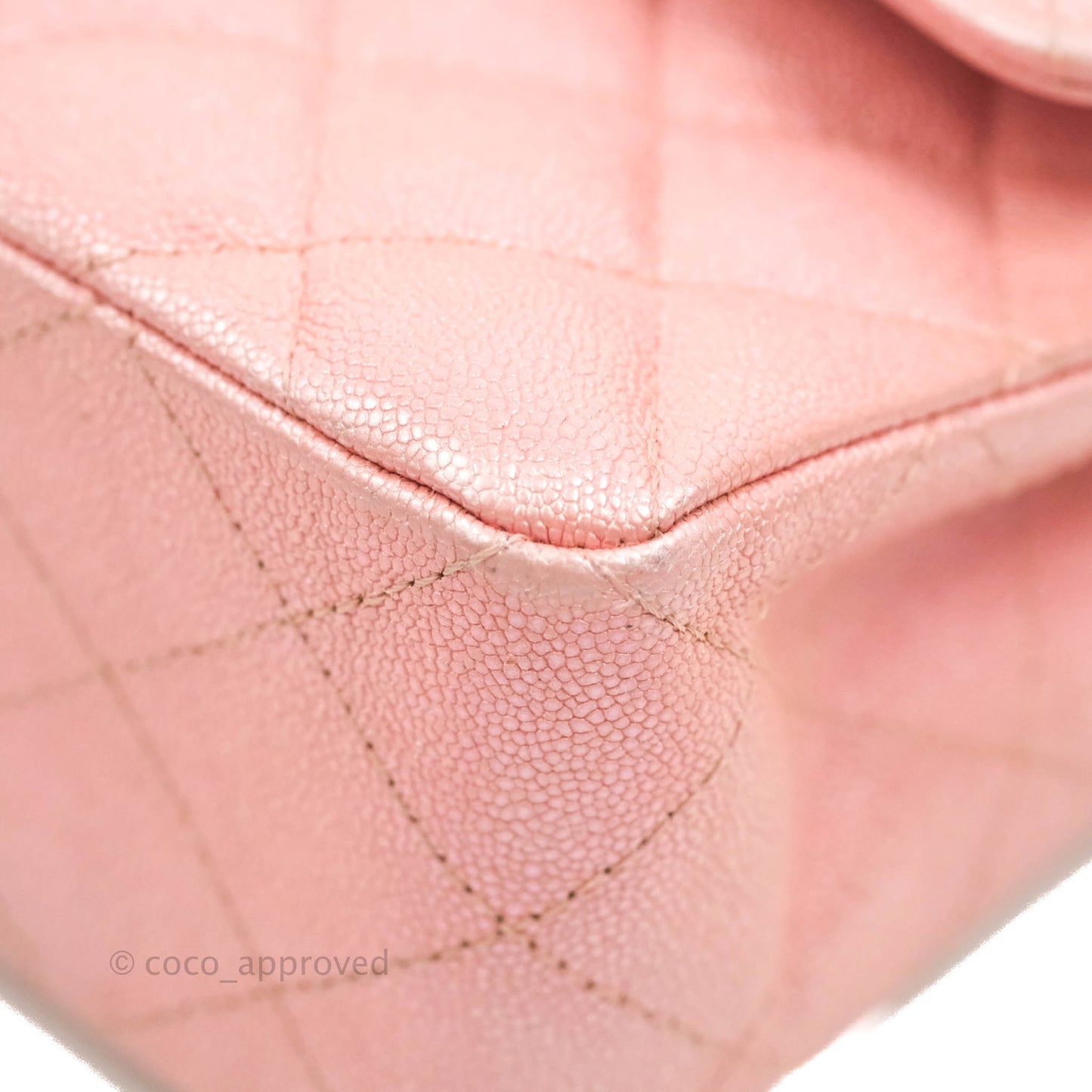 Chanel Small Classic Quilted Flap Iridescent Pink Caviar Gold Hardware 19S