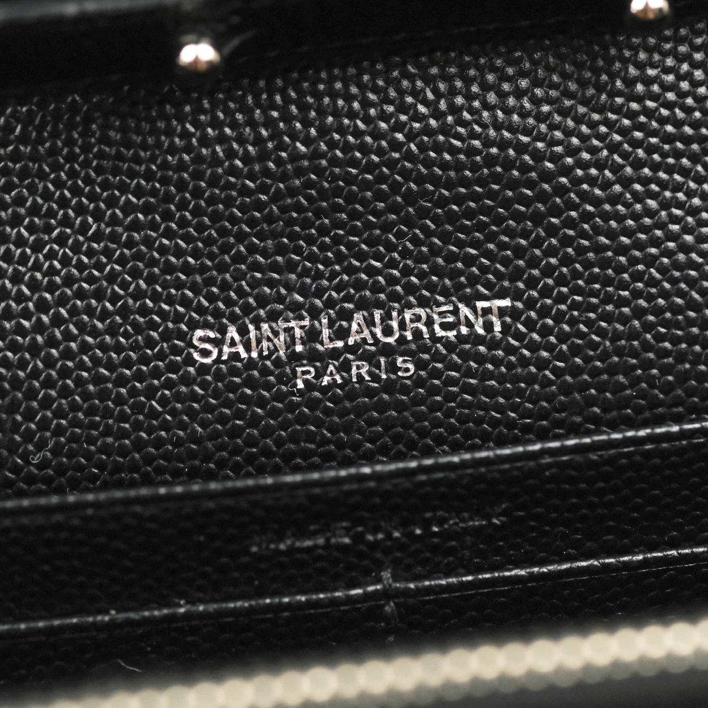 Saint Laurent Wallet on Chain WOC Black Grained Leather Silver Hardware