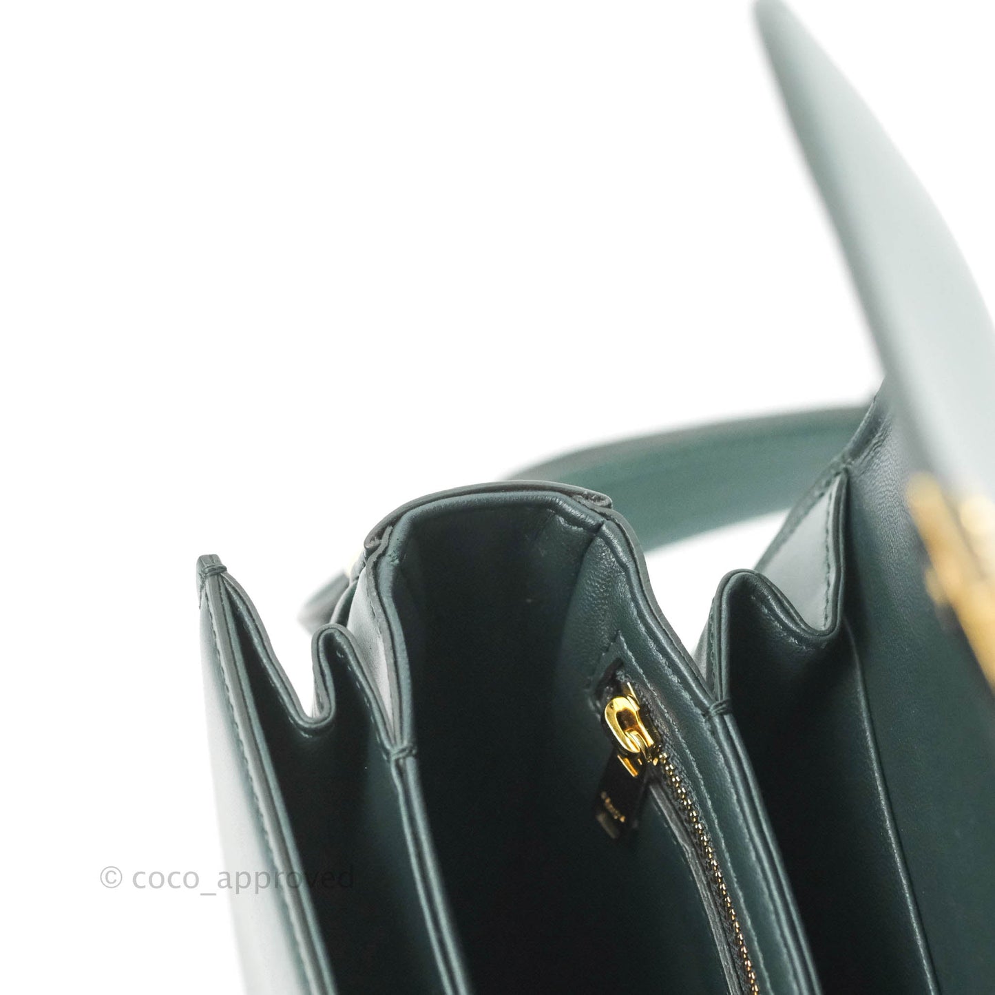 Celine Medium Triomphe Shiny Calfskin Amazone Green