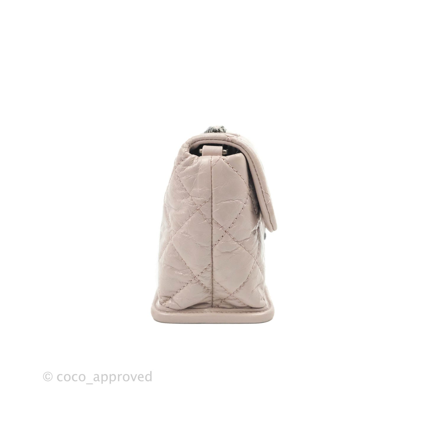 Chanel Mini Flap Nude Pink Crumpled Glazed Calfskin Ruthenium Hardware